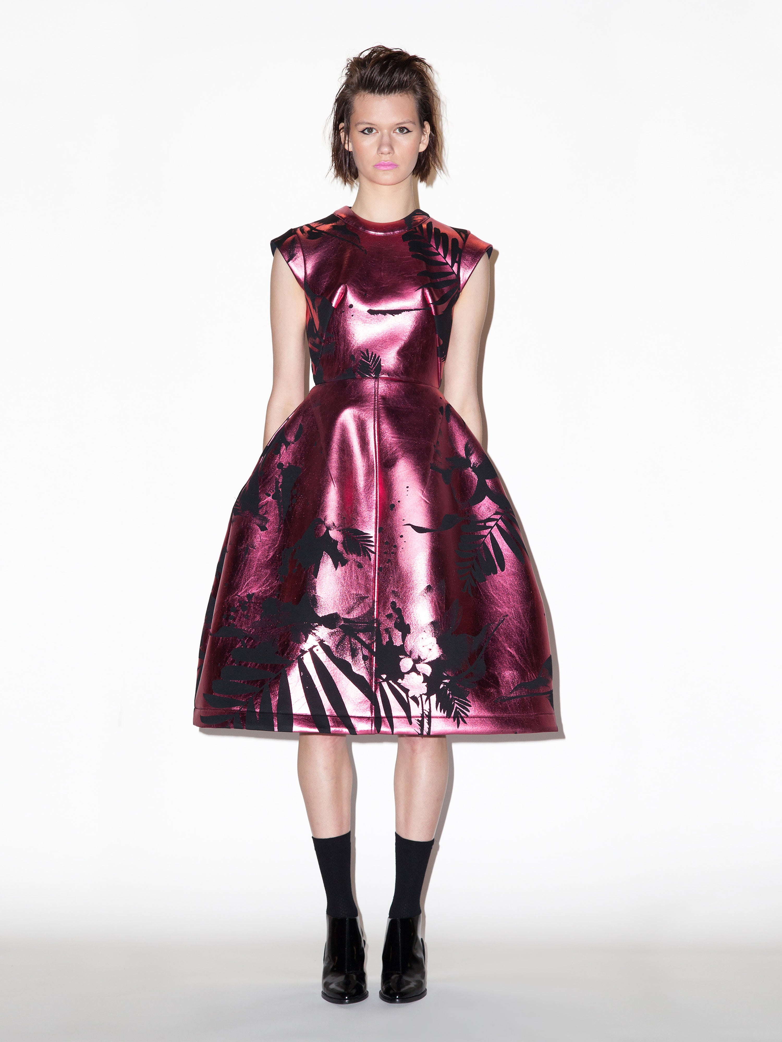 Sculptural scuba dress