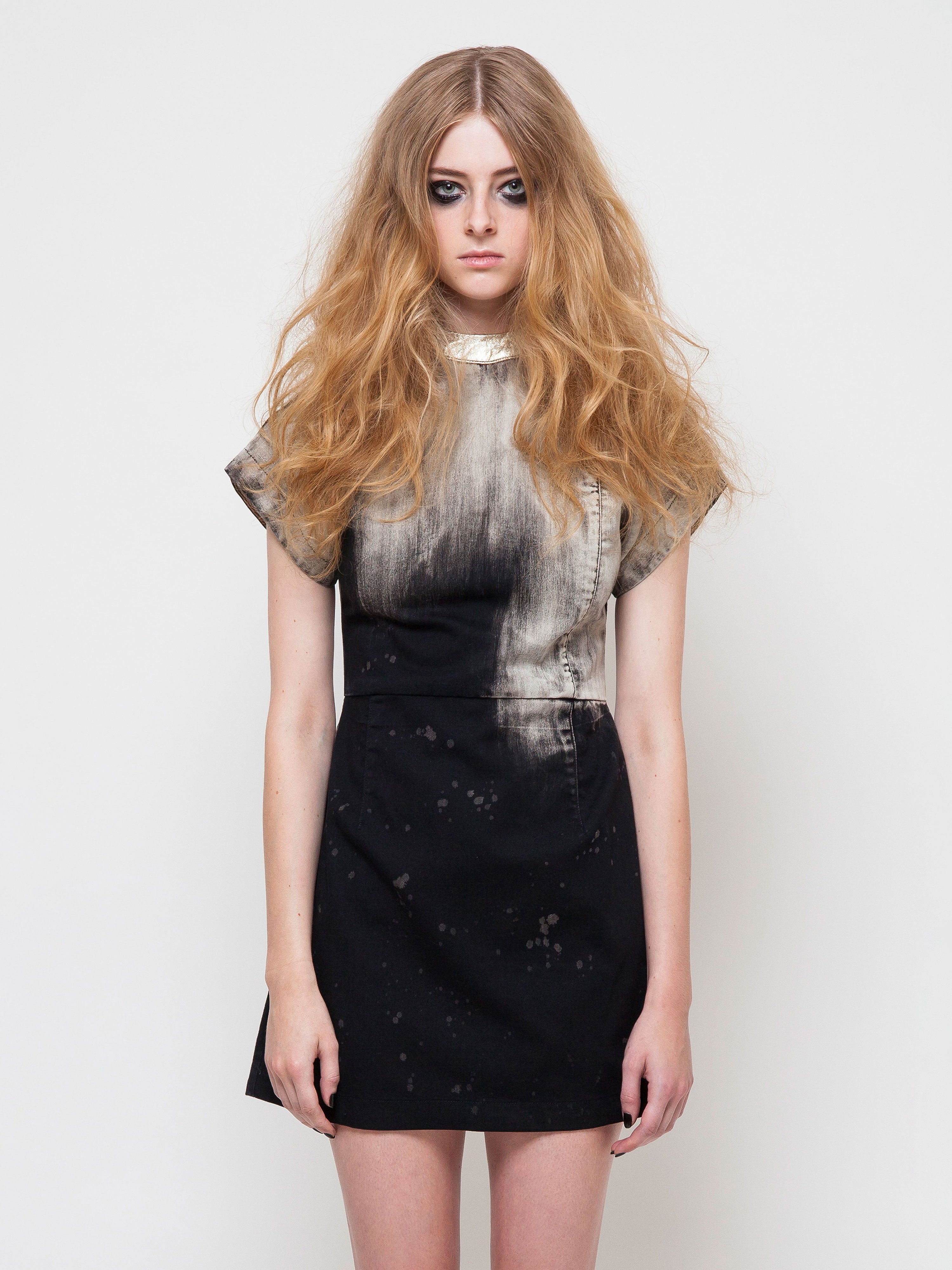 Dip dye sixties denim mini dress