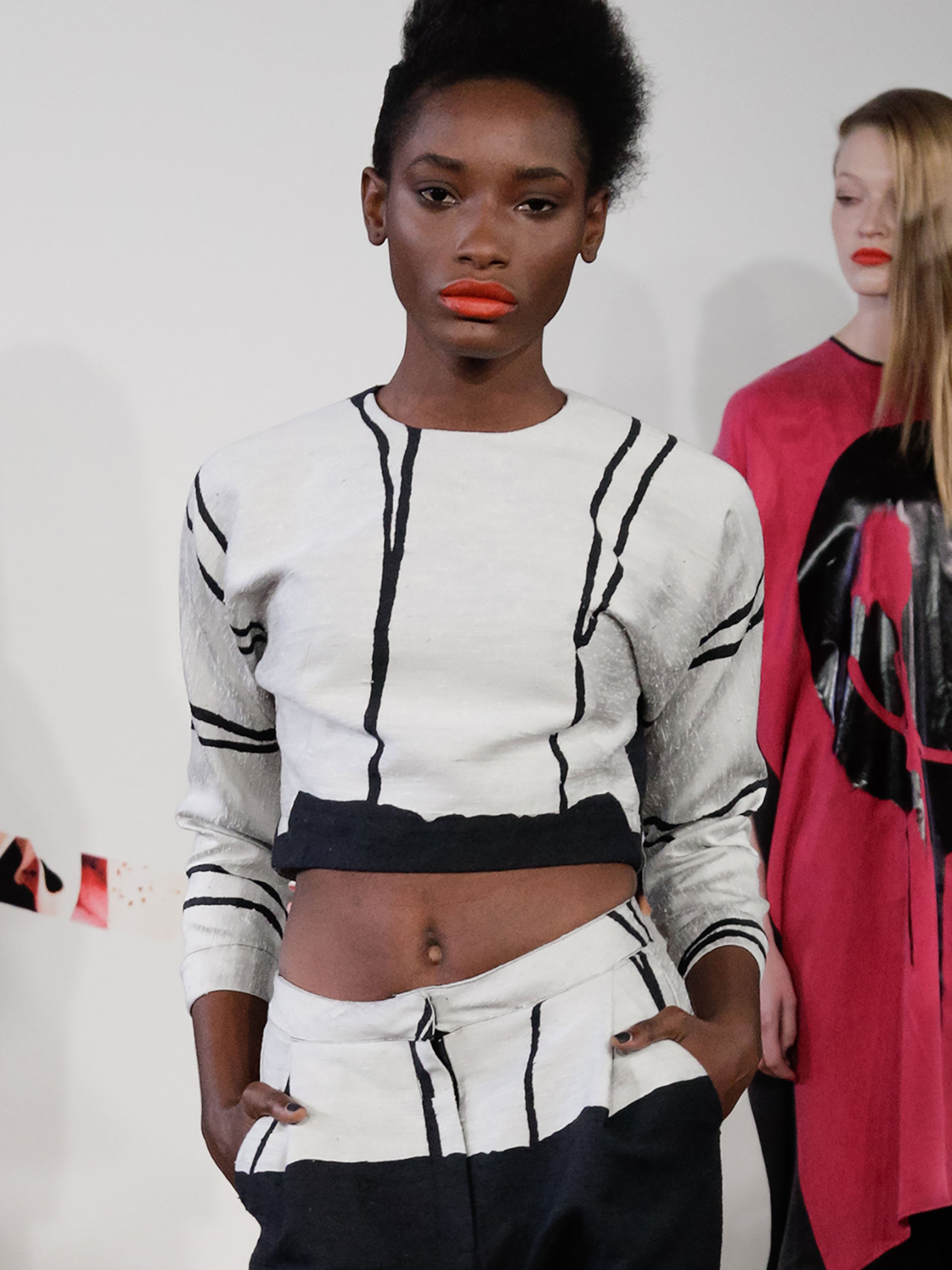 Jacquard drip structured crop top