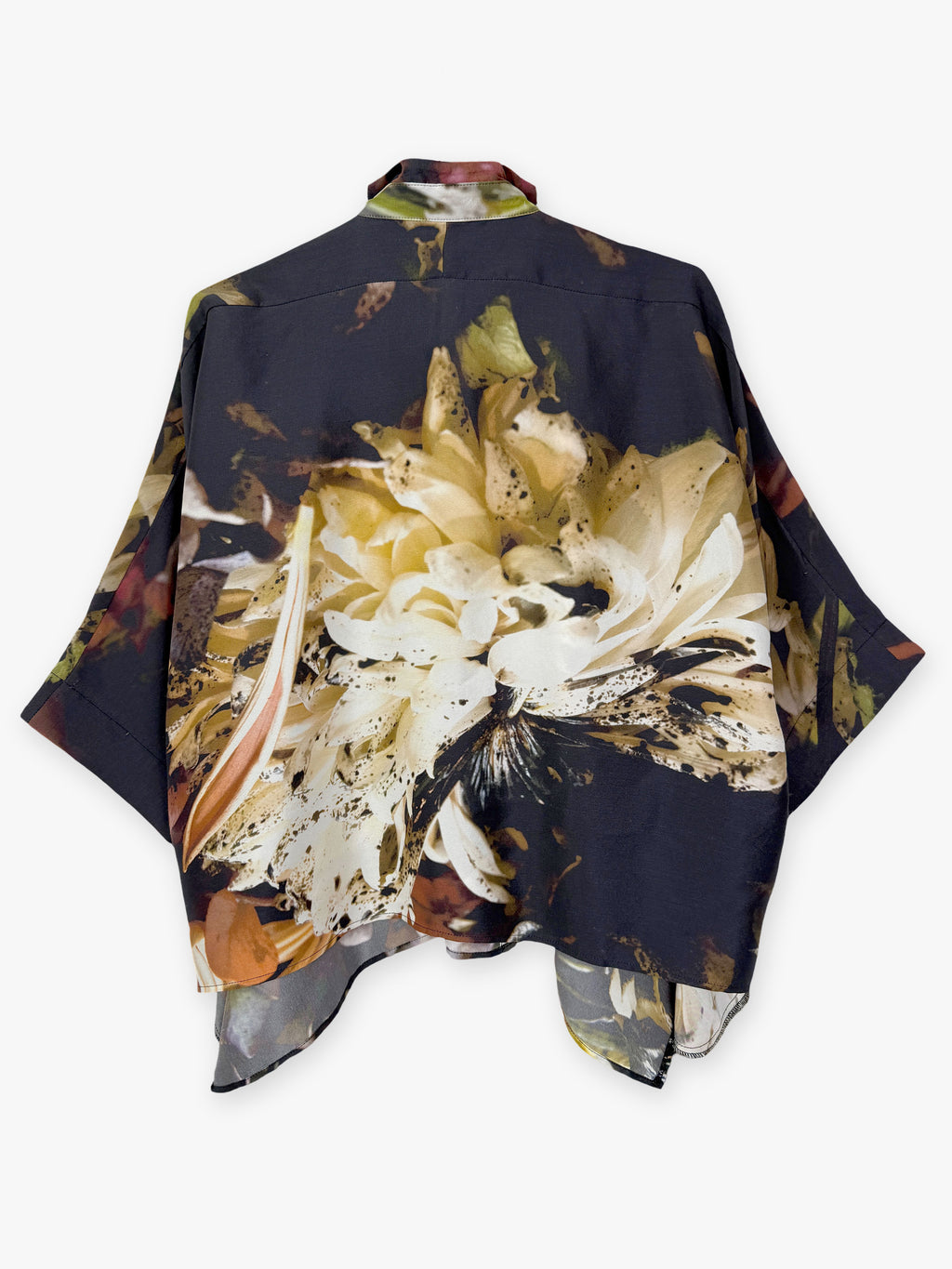 Dead flowers print silk shirt