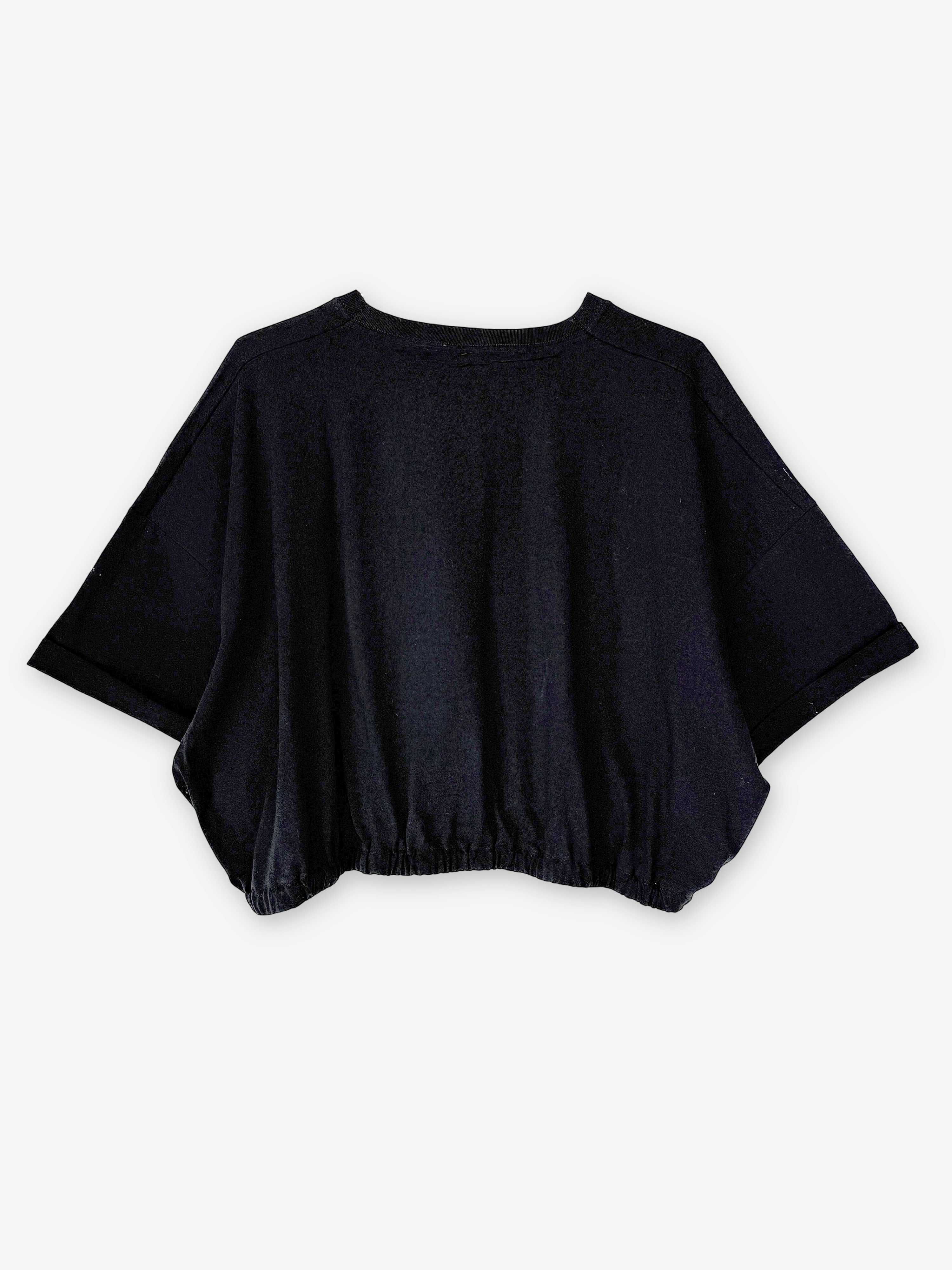 Skull print oversized T-shirt with gathered hem