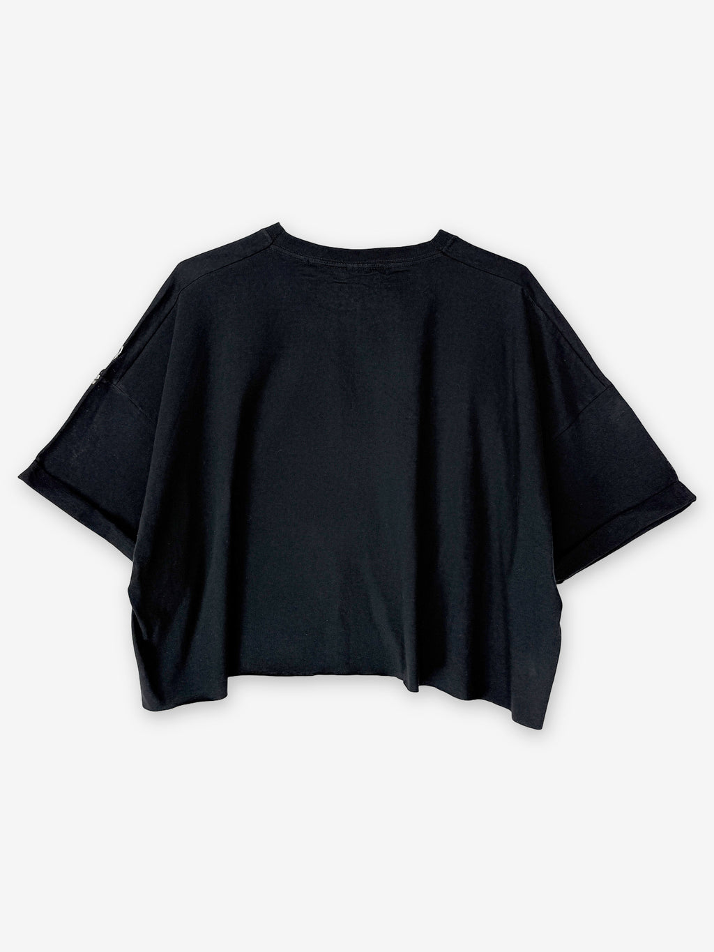 Skull print oversized T-shirt with raw edge hem