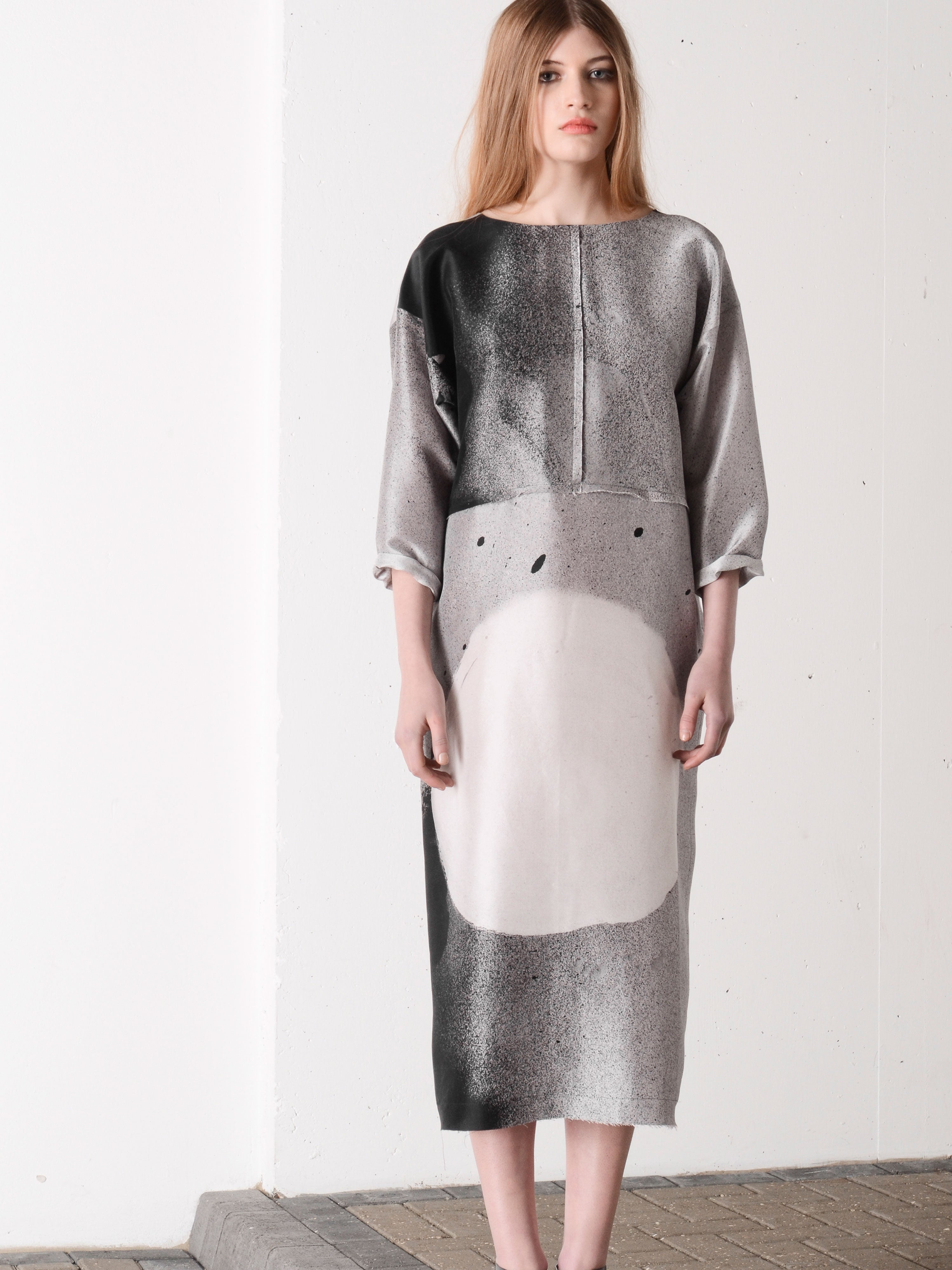 Silk luna column dress