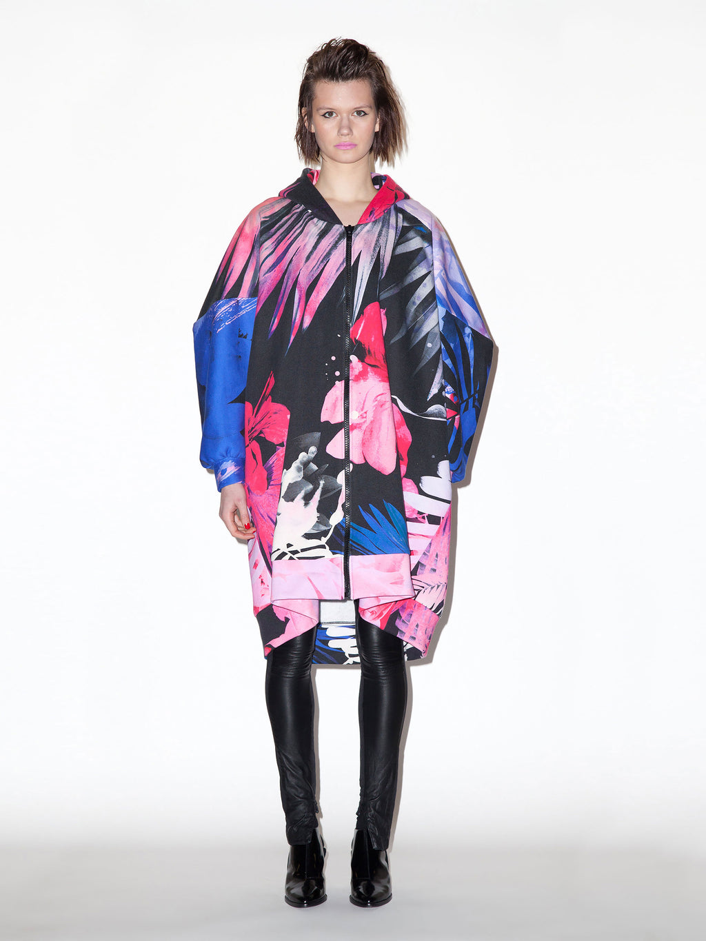 Hawaiian print oversized Hoody