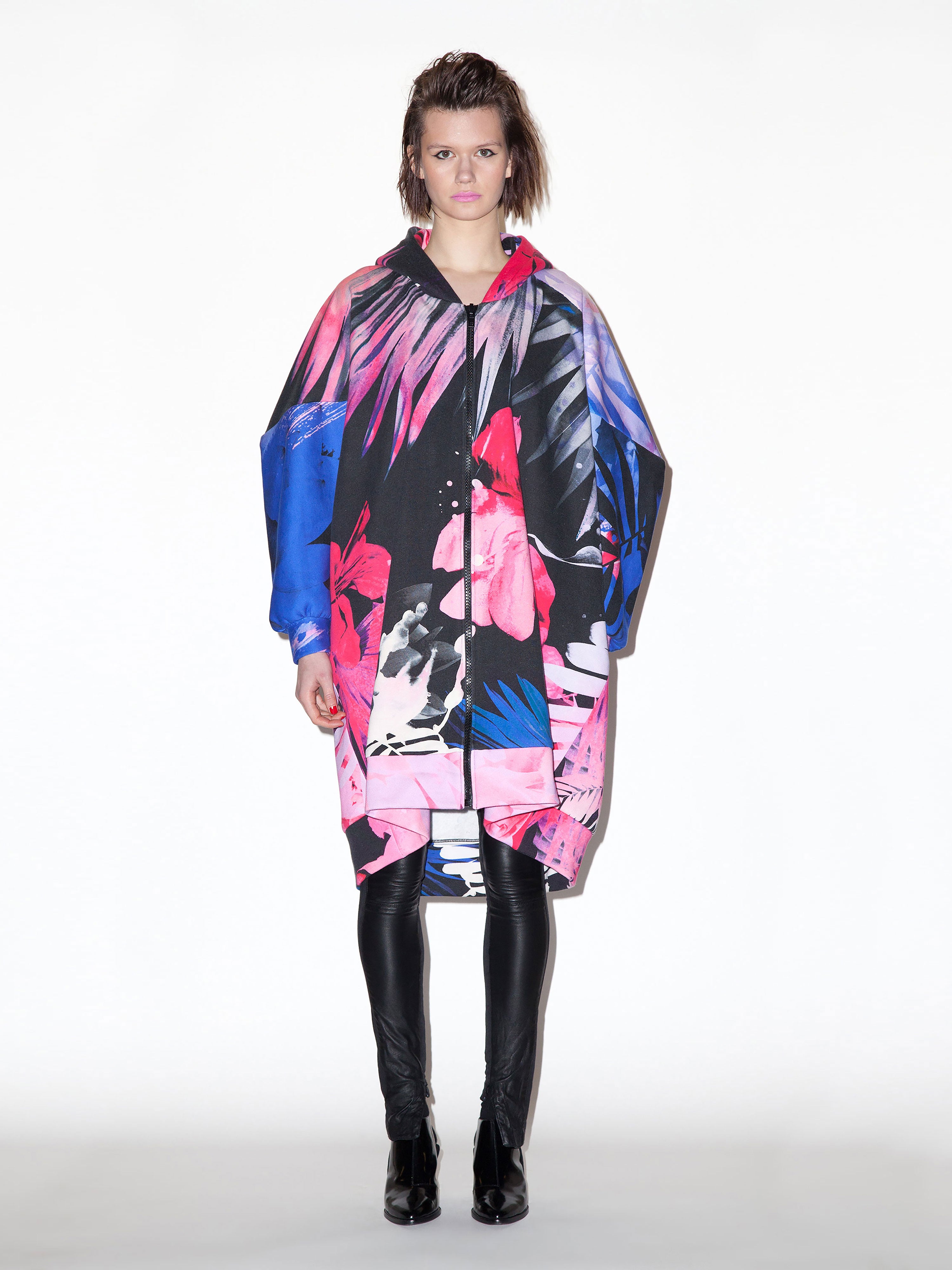 Hawaiian print oversized Hoody