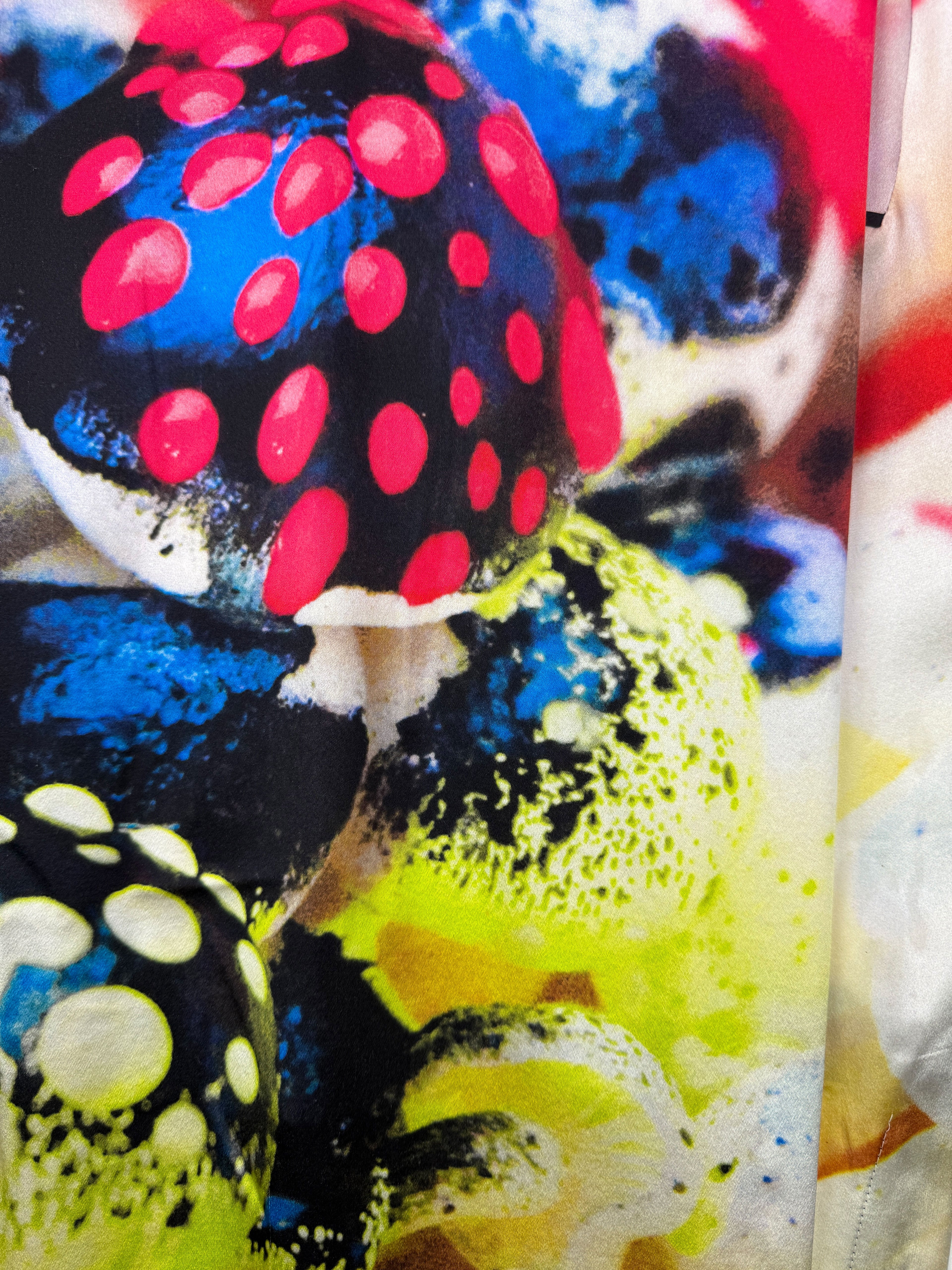 Psychedelic shroom silk midi dress