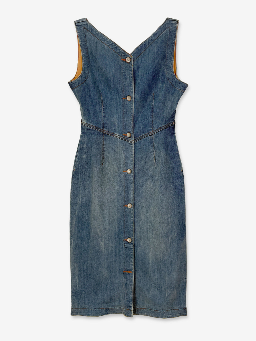 Western denim midi dress