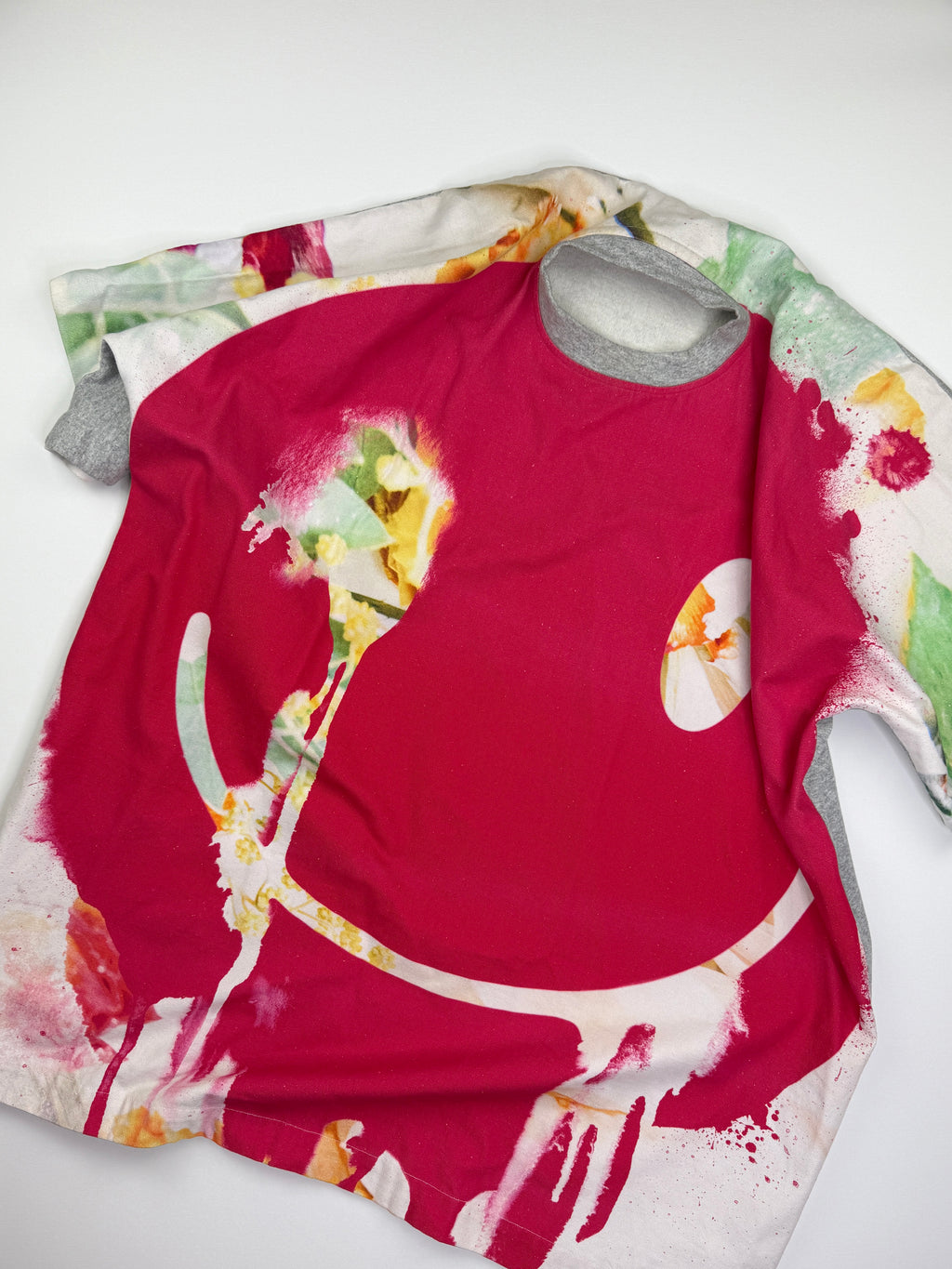 Acid face mixed media sweat dress