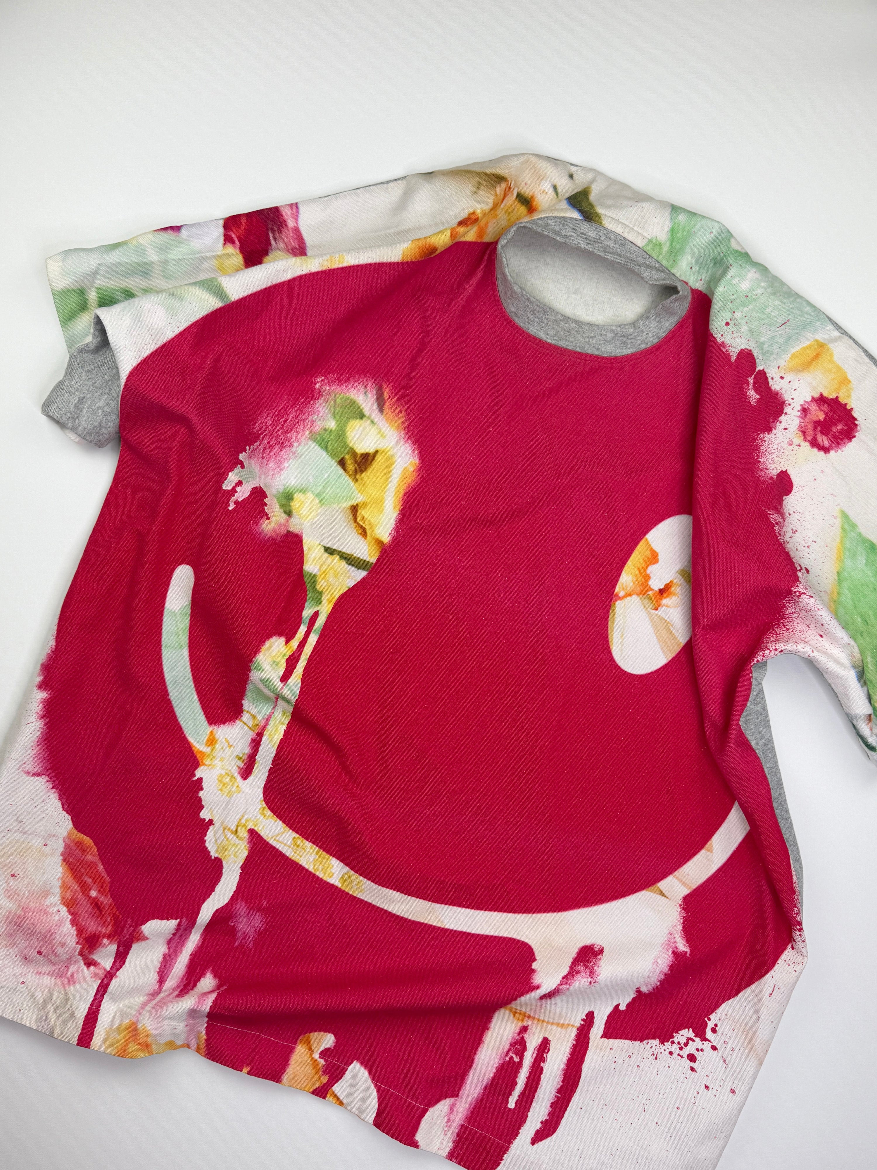 Acid face mixed media sweat dress