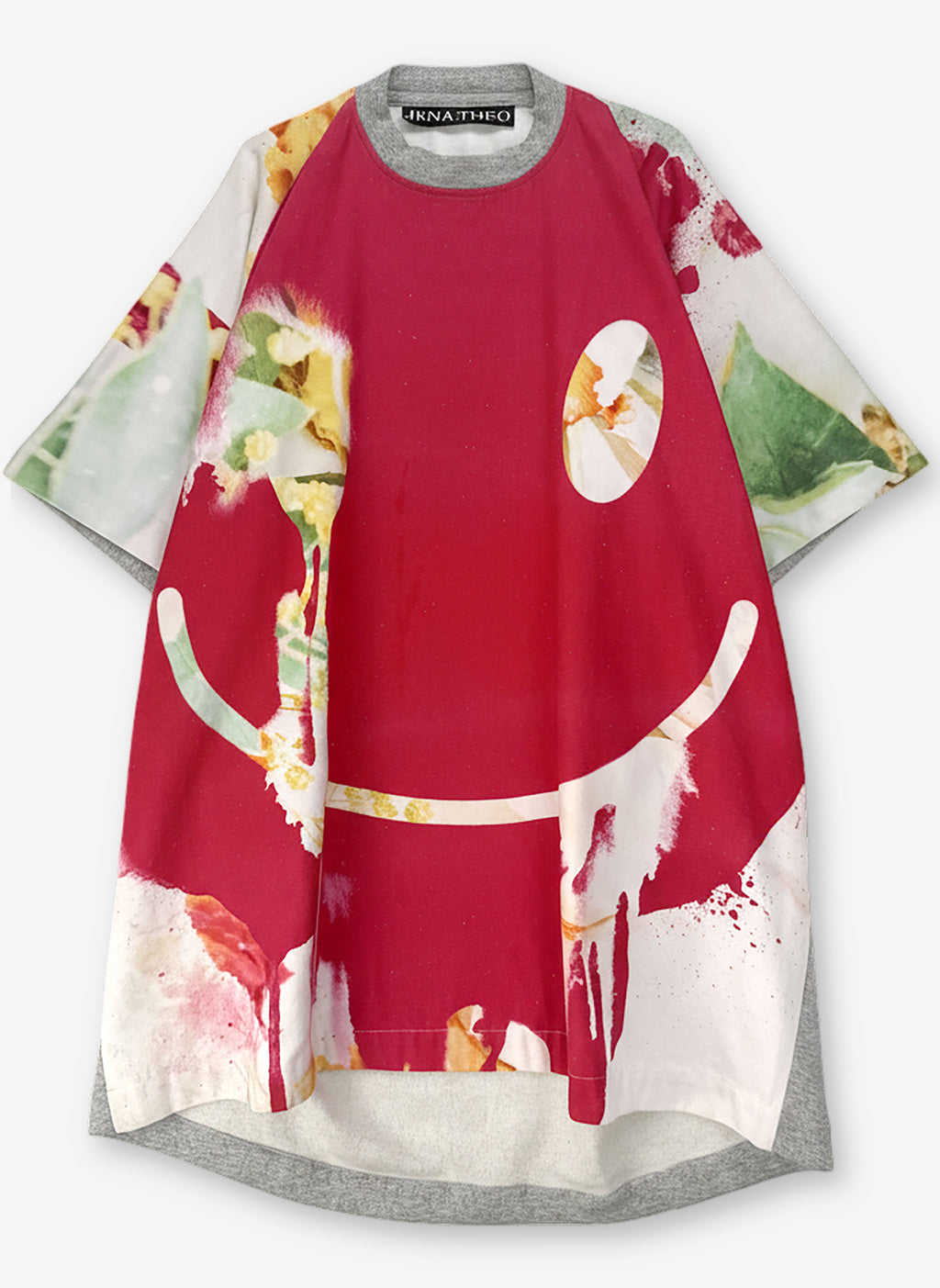 Acid face mixed media sweat dress