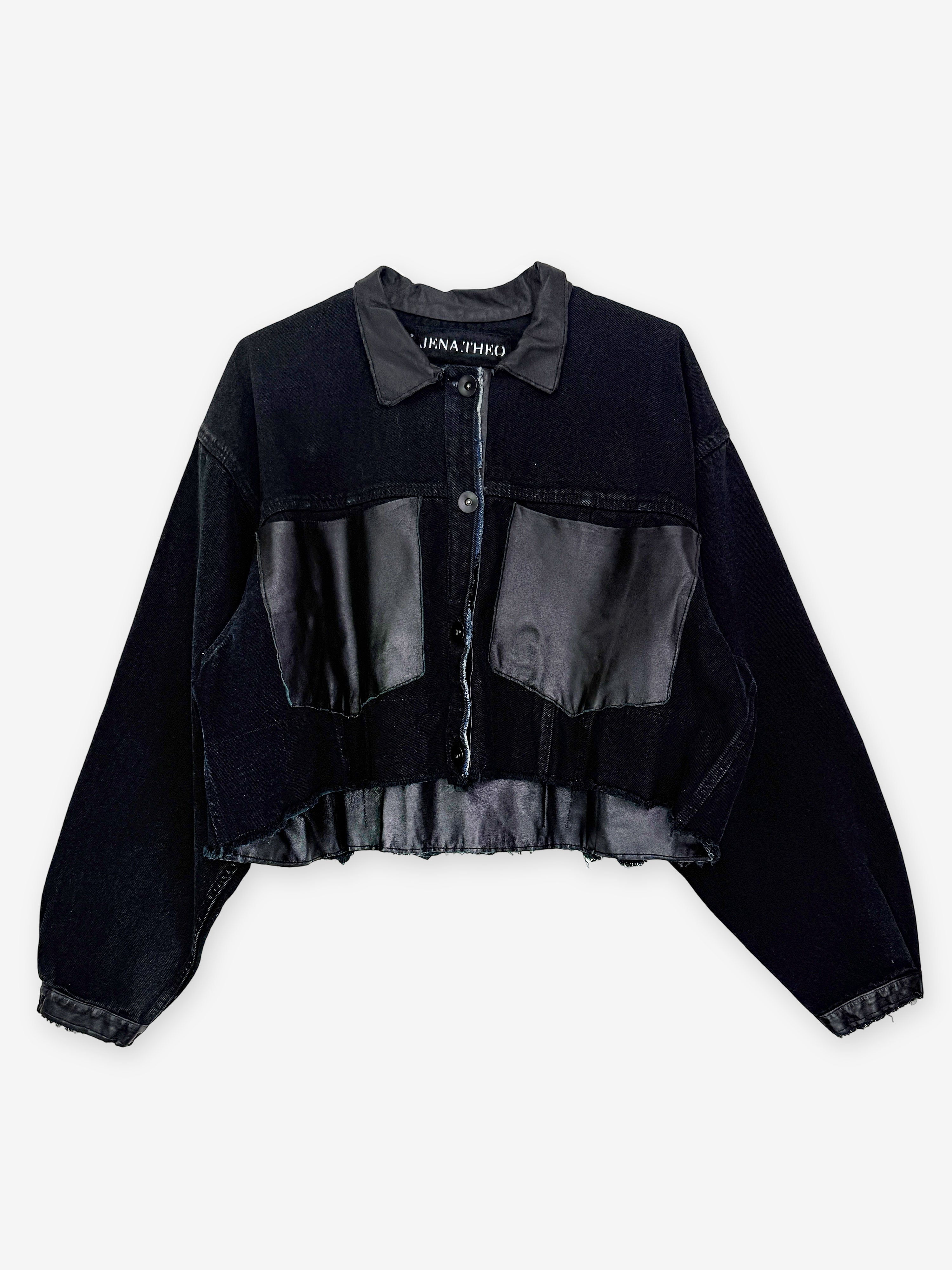 Cropped oversized denim jacket