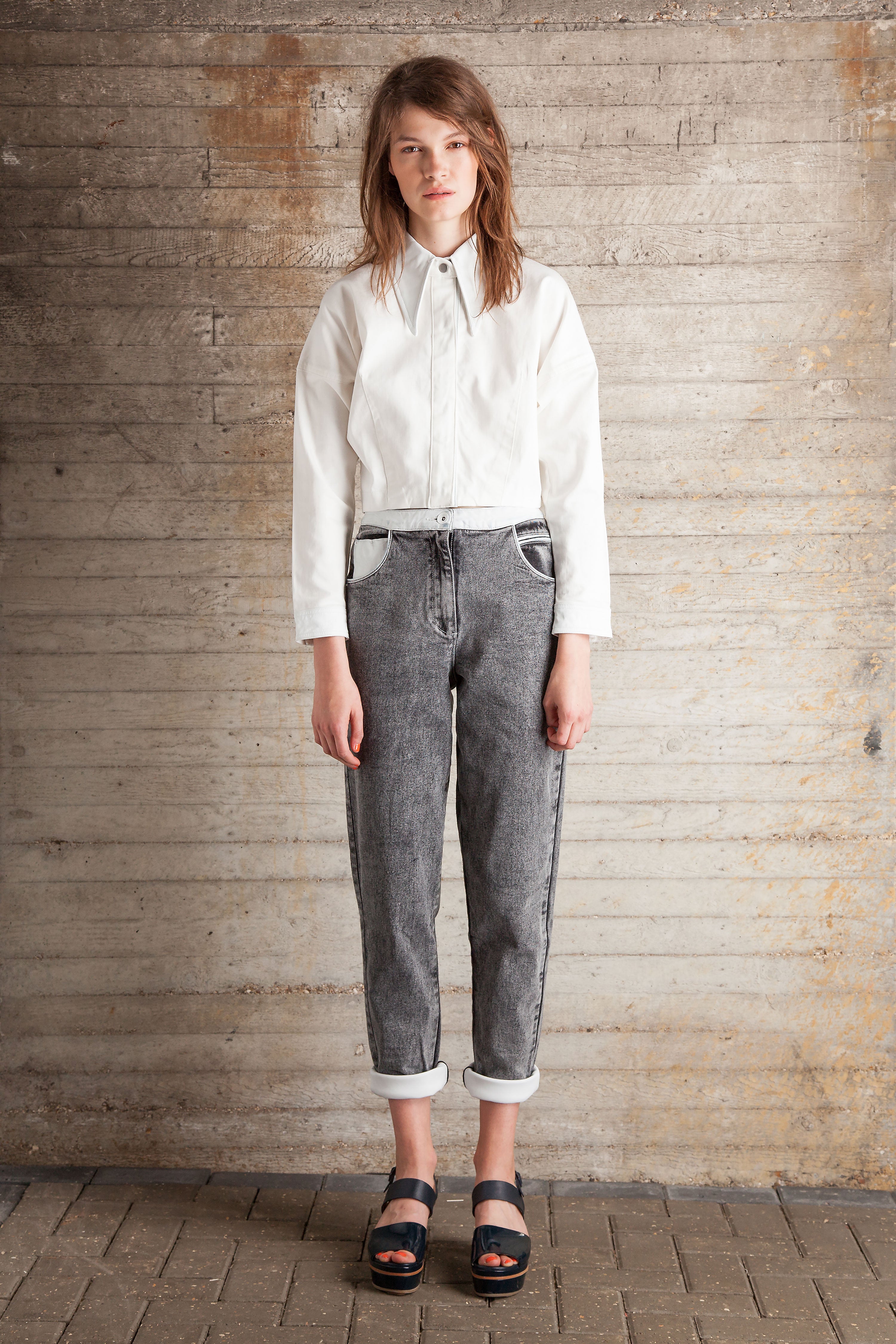 Cropped seventies Japanese denim shirt