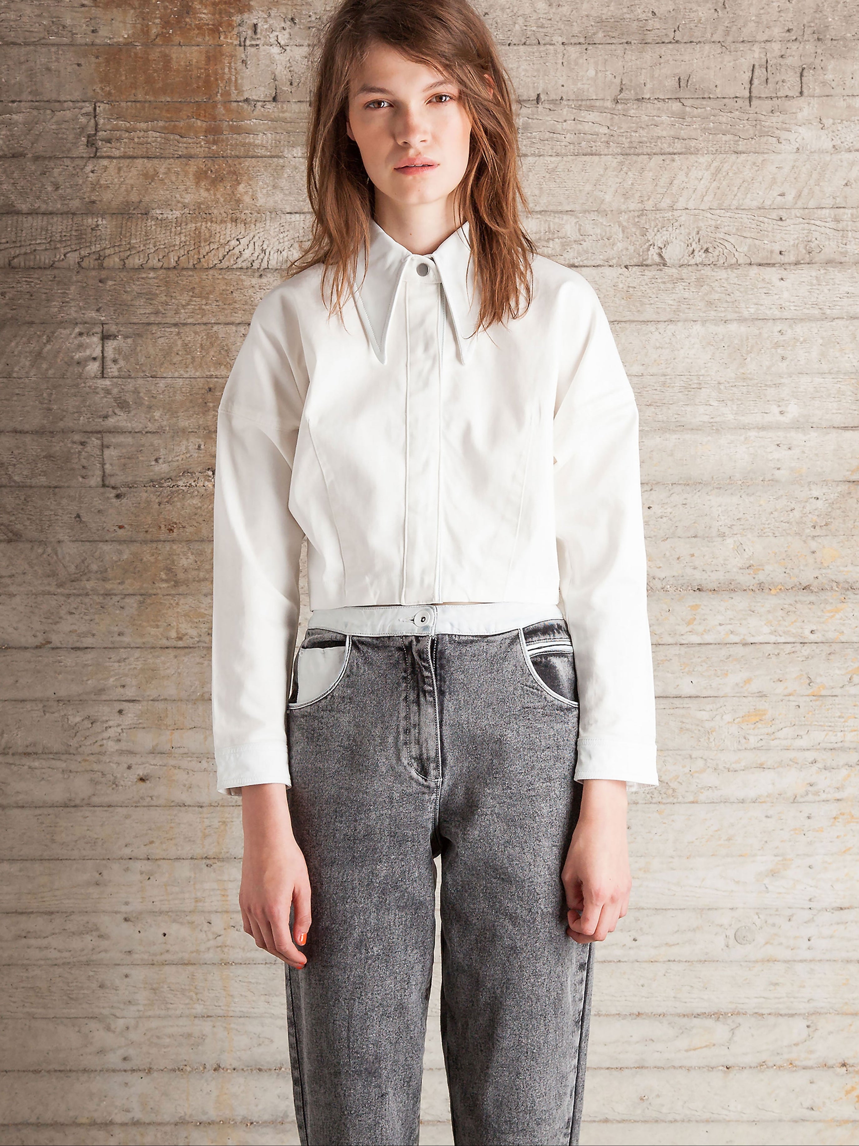 Cropped seventies Japanese denim shirt