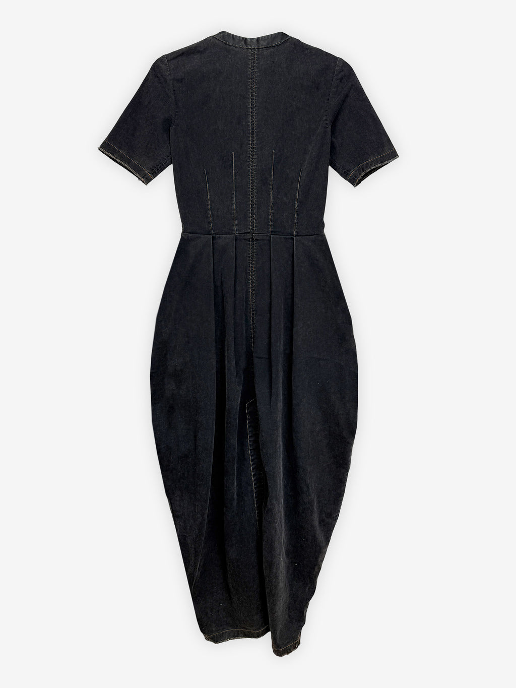 Sculpted denim maxi dress