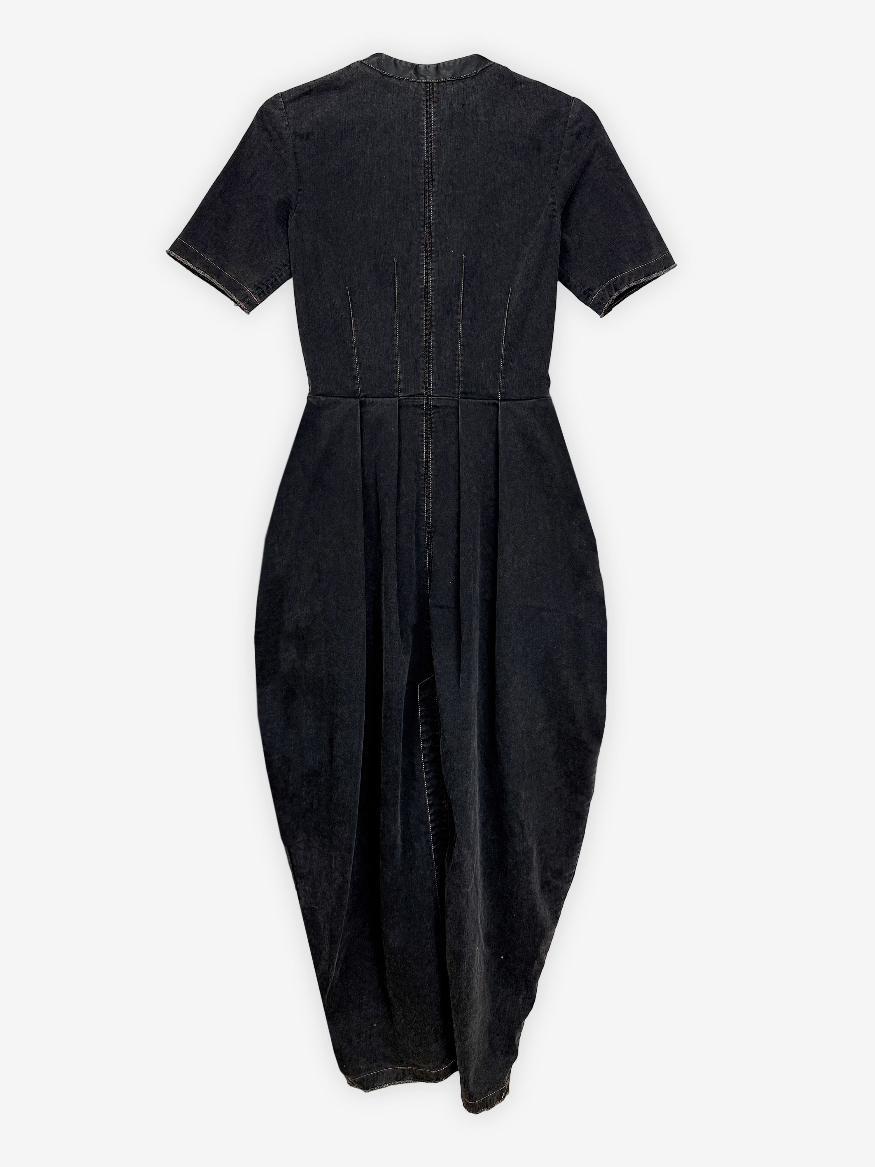Sculpted denim maxi dress