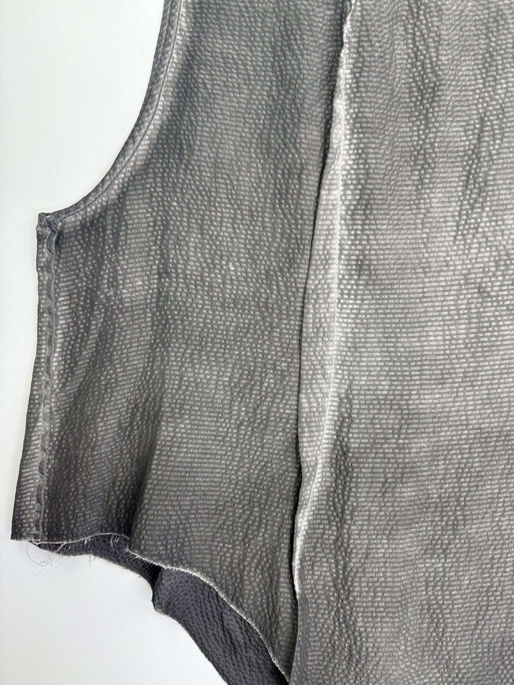 Garment dye silk deconstructed vest