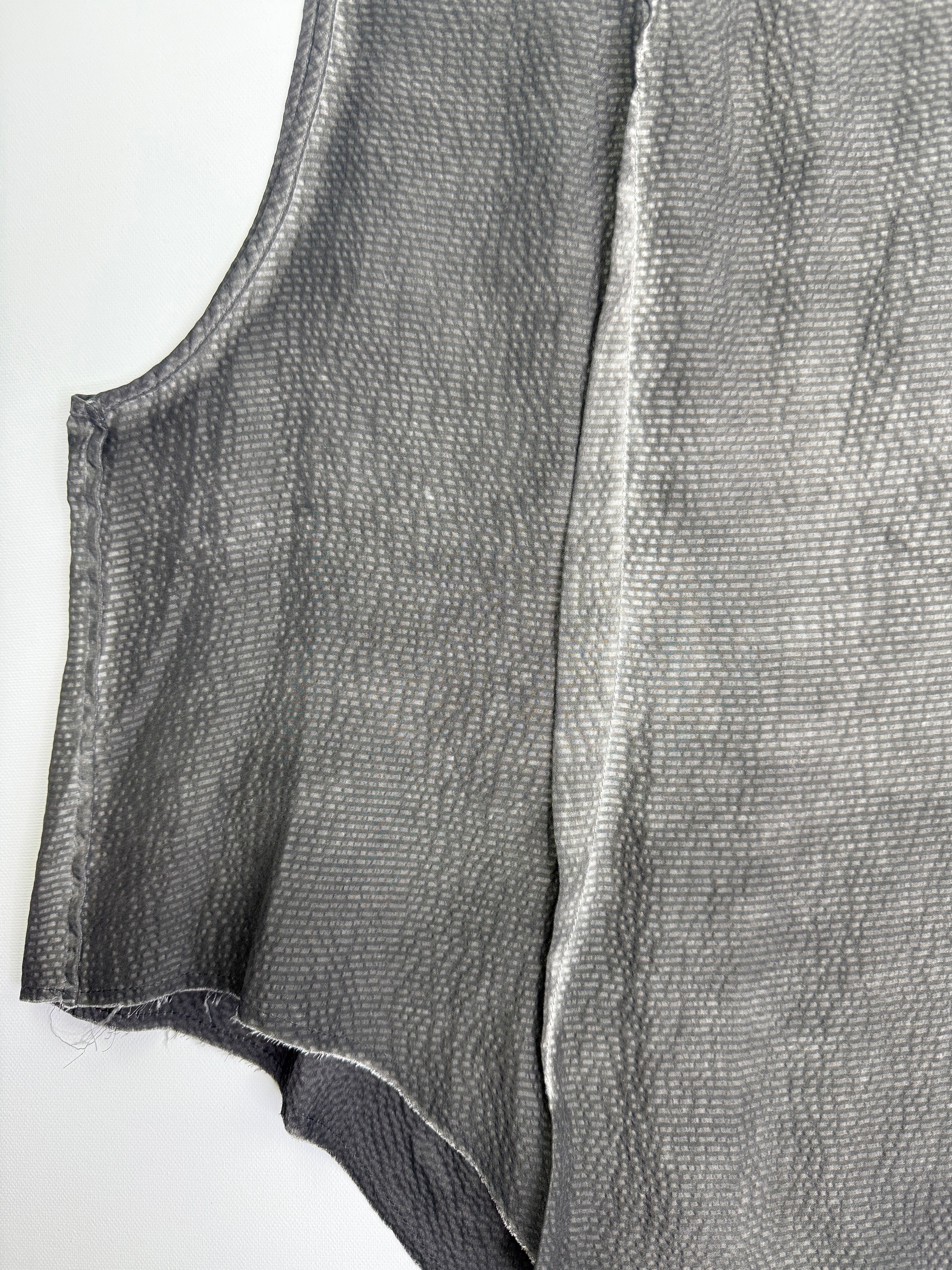 Garment dye silk deconstructed vest