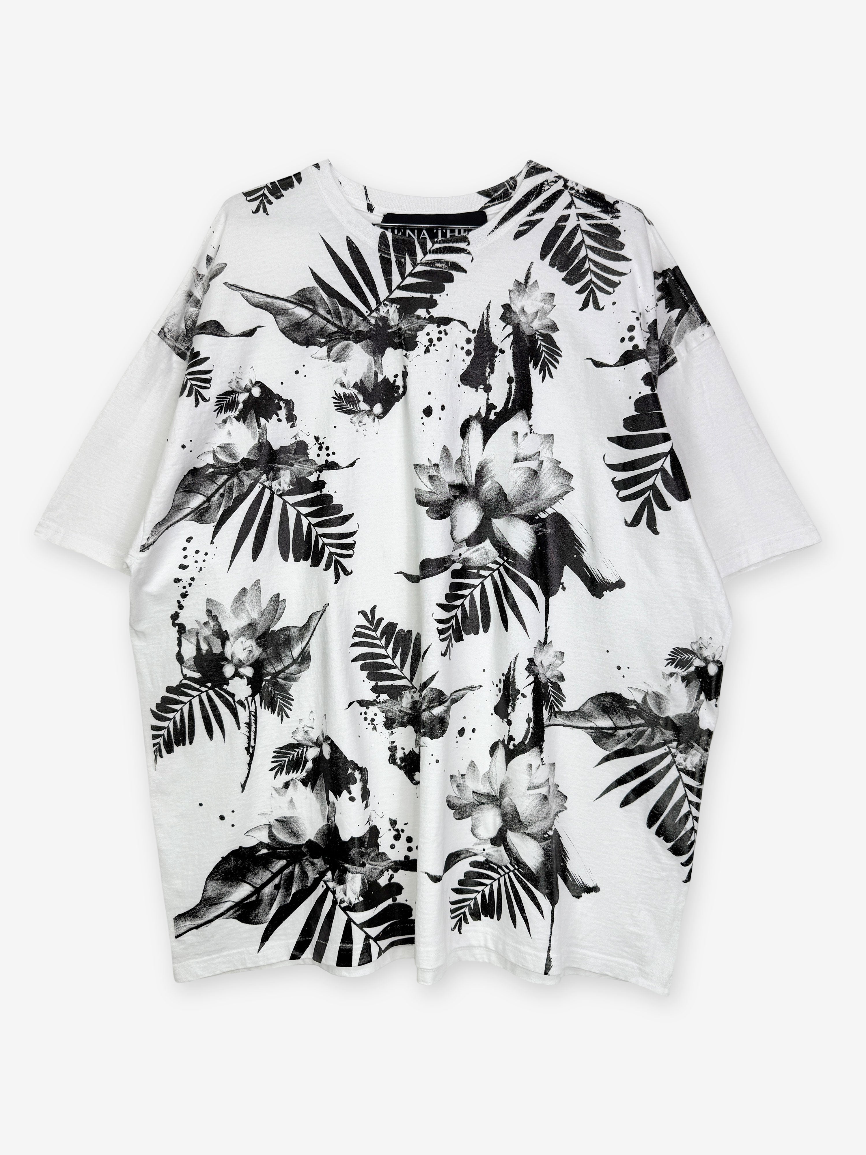 Hawaiian print sleeveless T-shirt ()