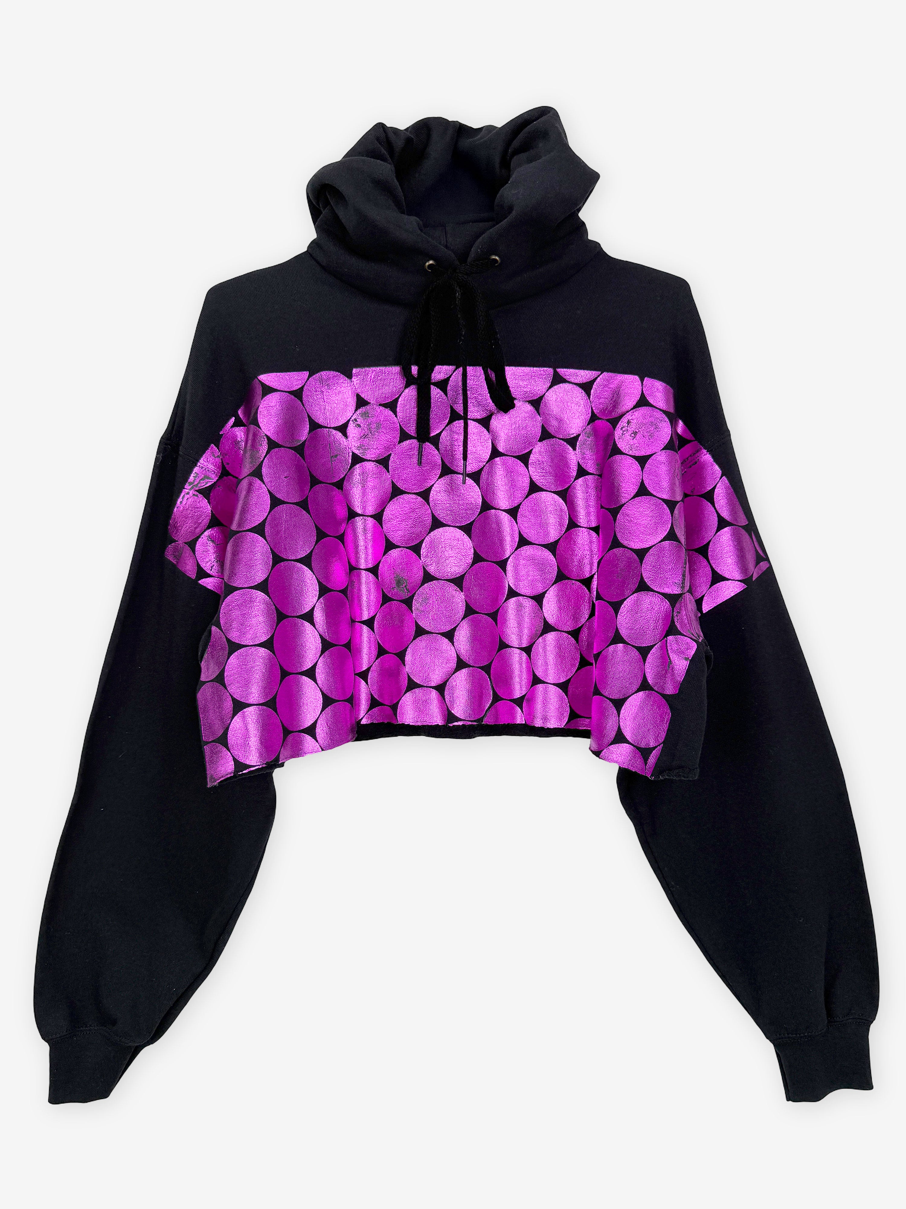 Polka dot print cropped hoody
