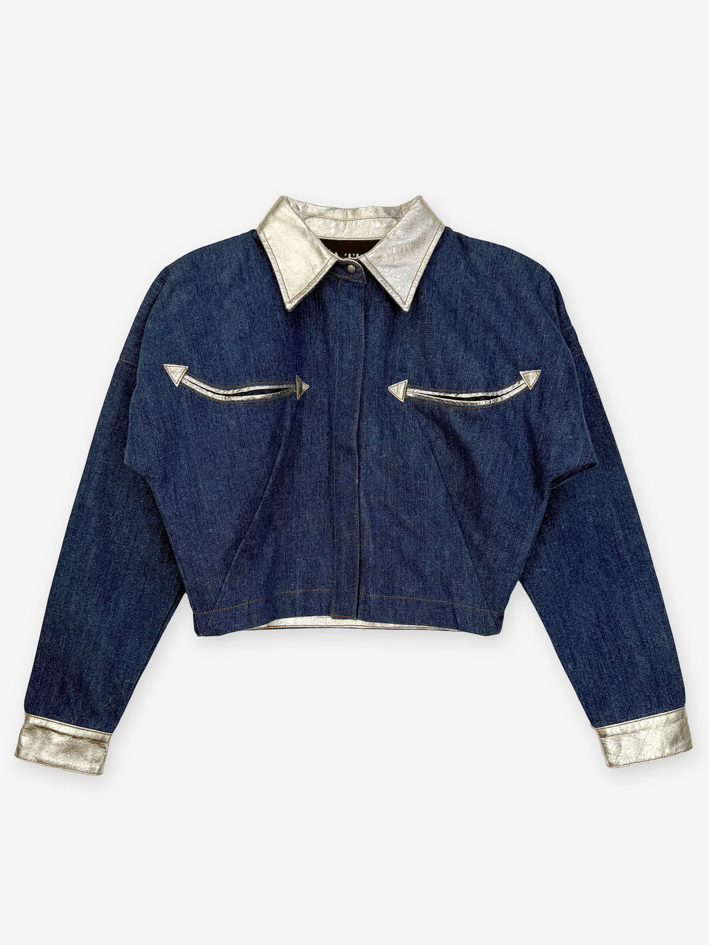 Western cropped denim shirt