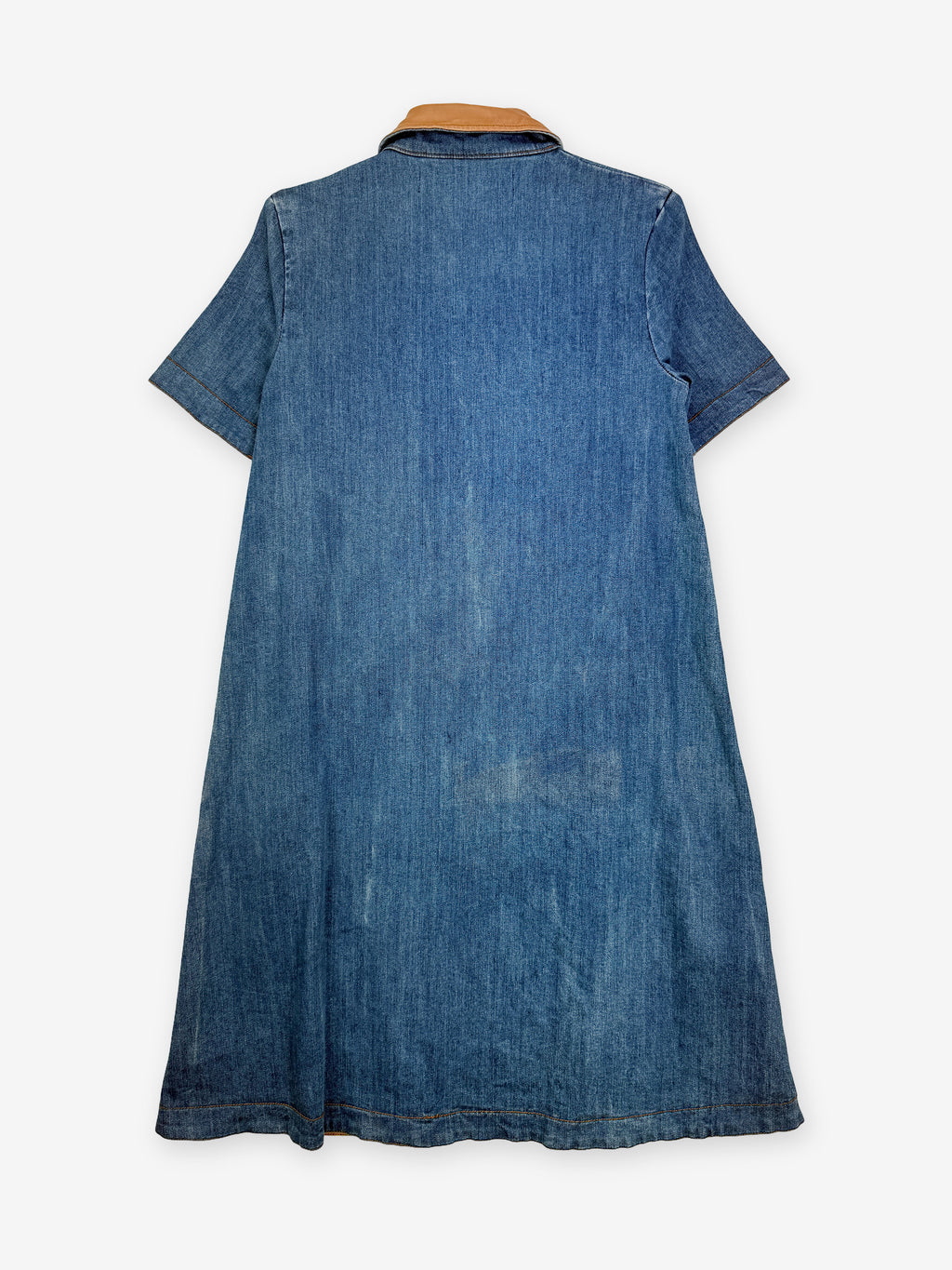 Seventies statement collar denim dress