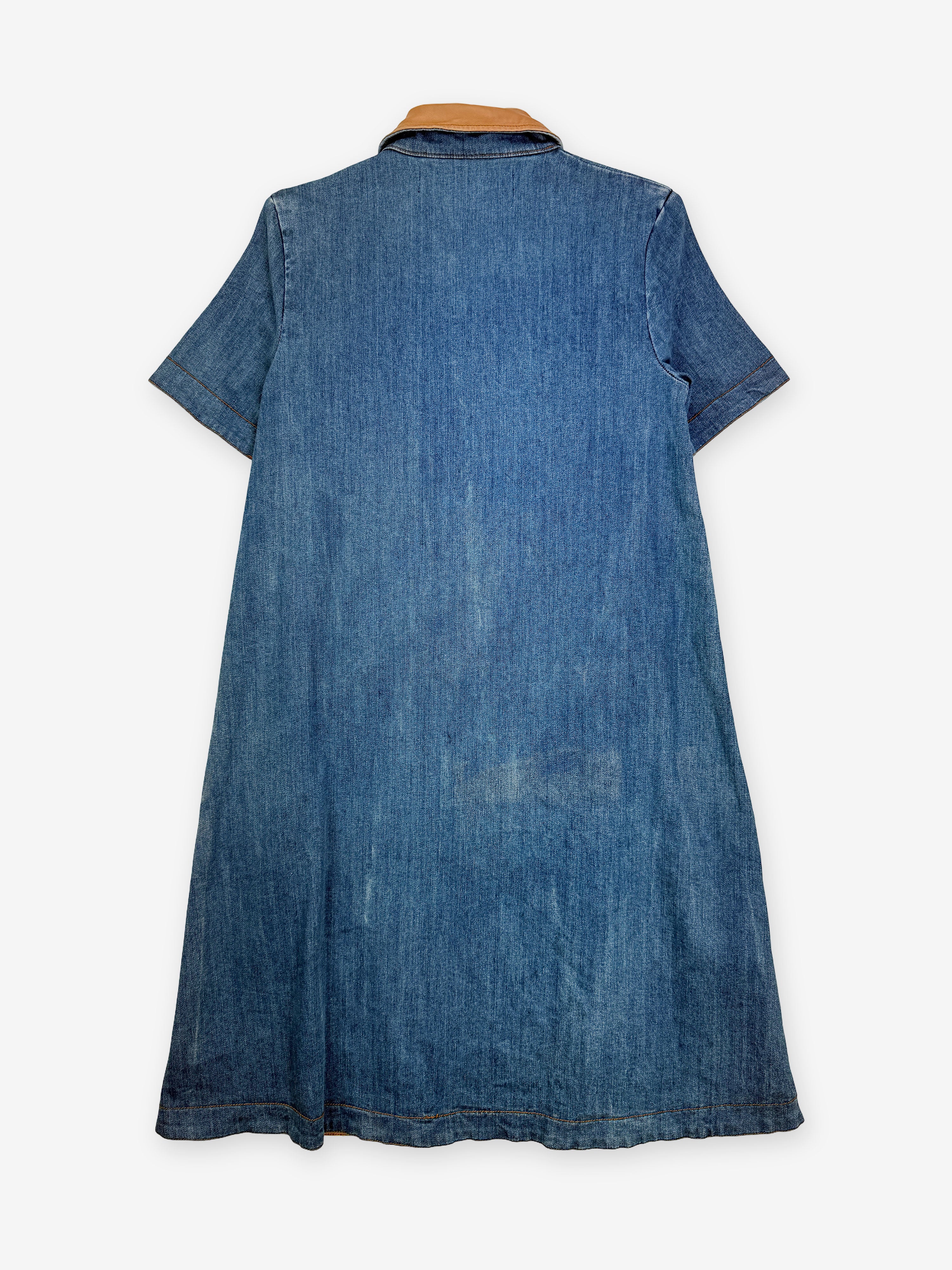 Seventies statement collar denim dress