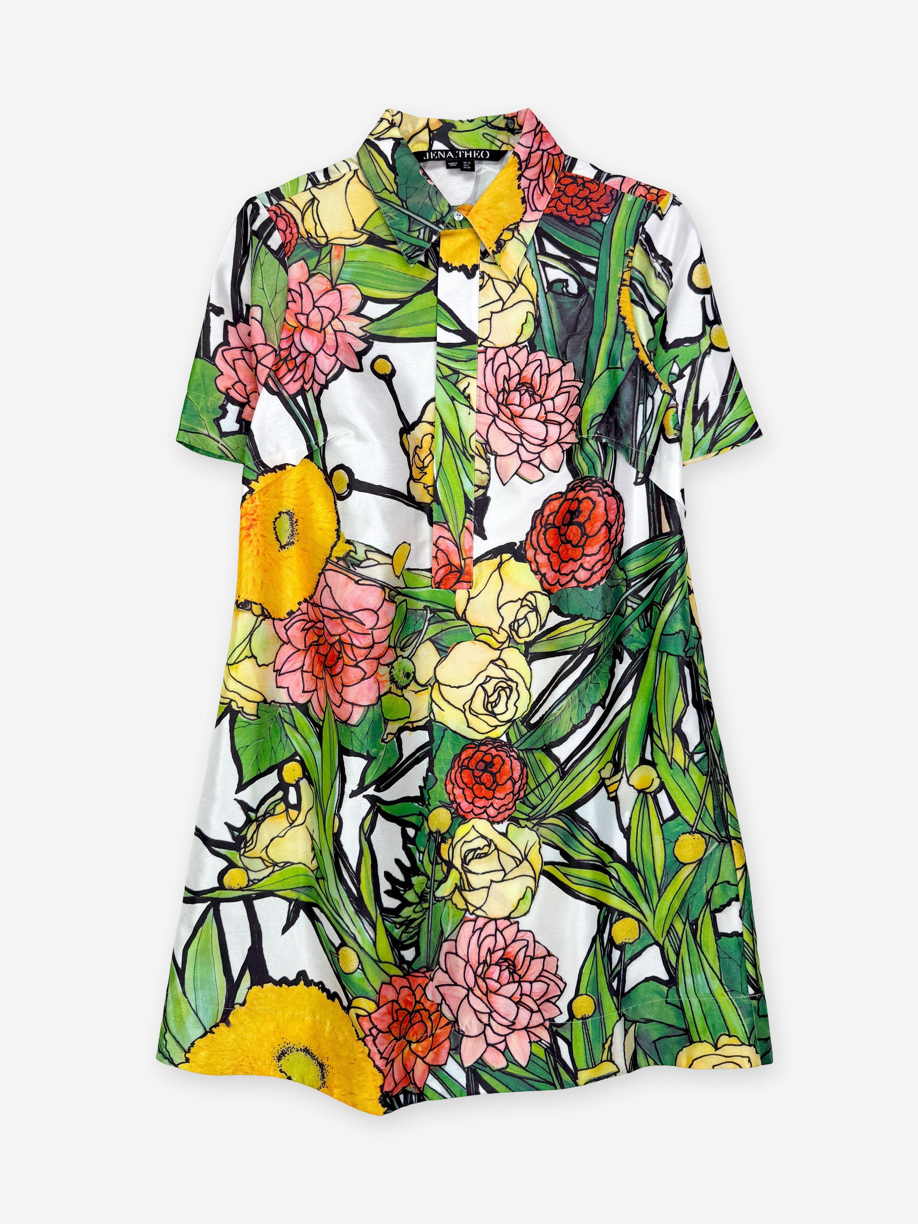 Seventies flower print mini dress