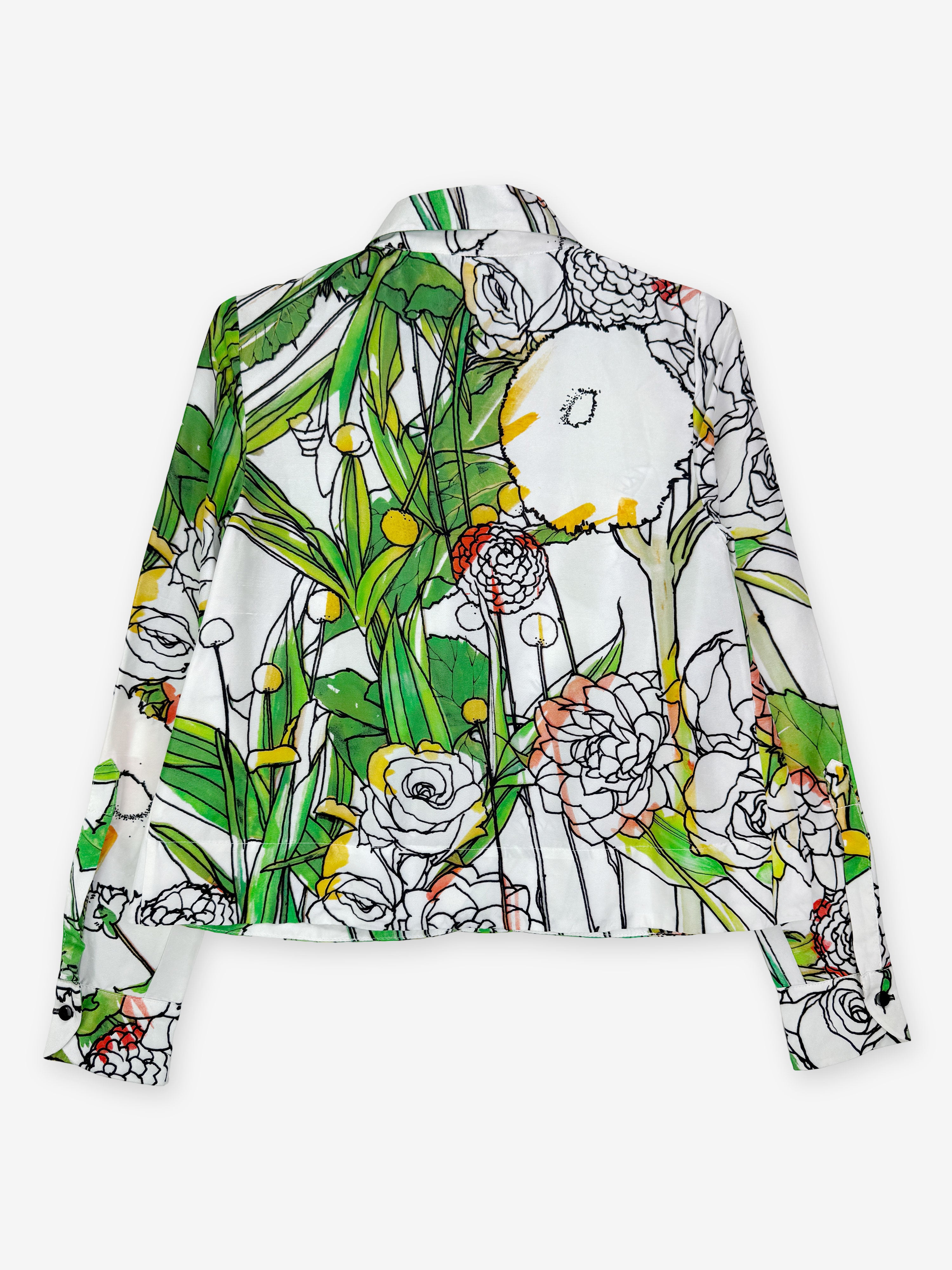 Silk marker pen cropped seventies shirt