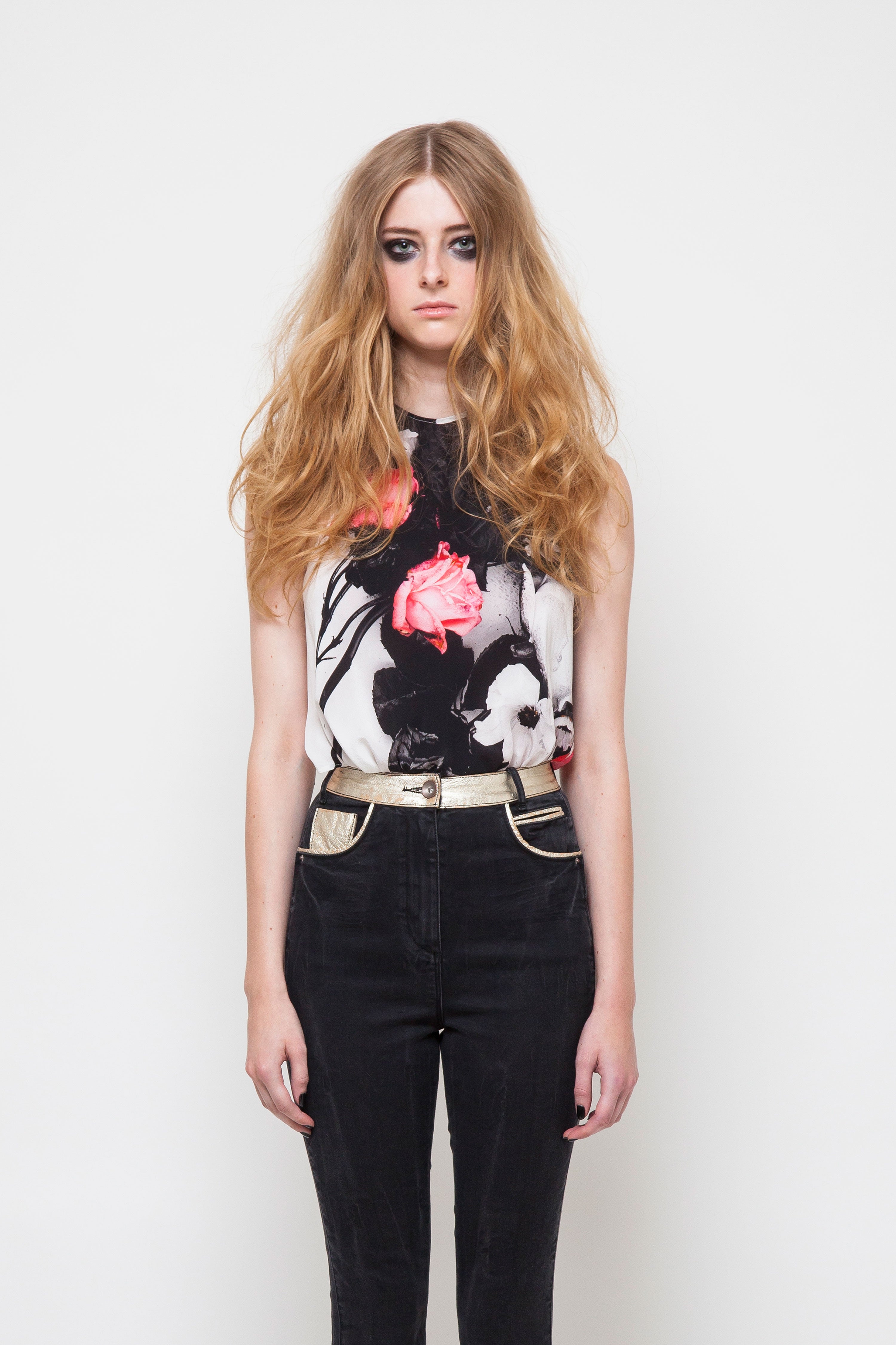 Silk flower vest