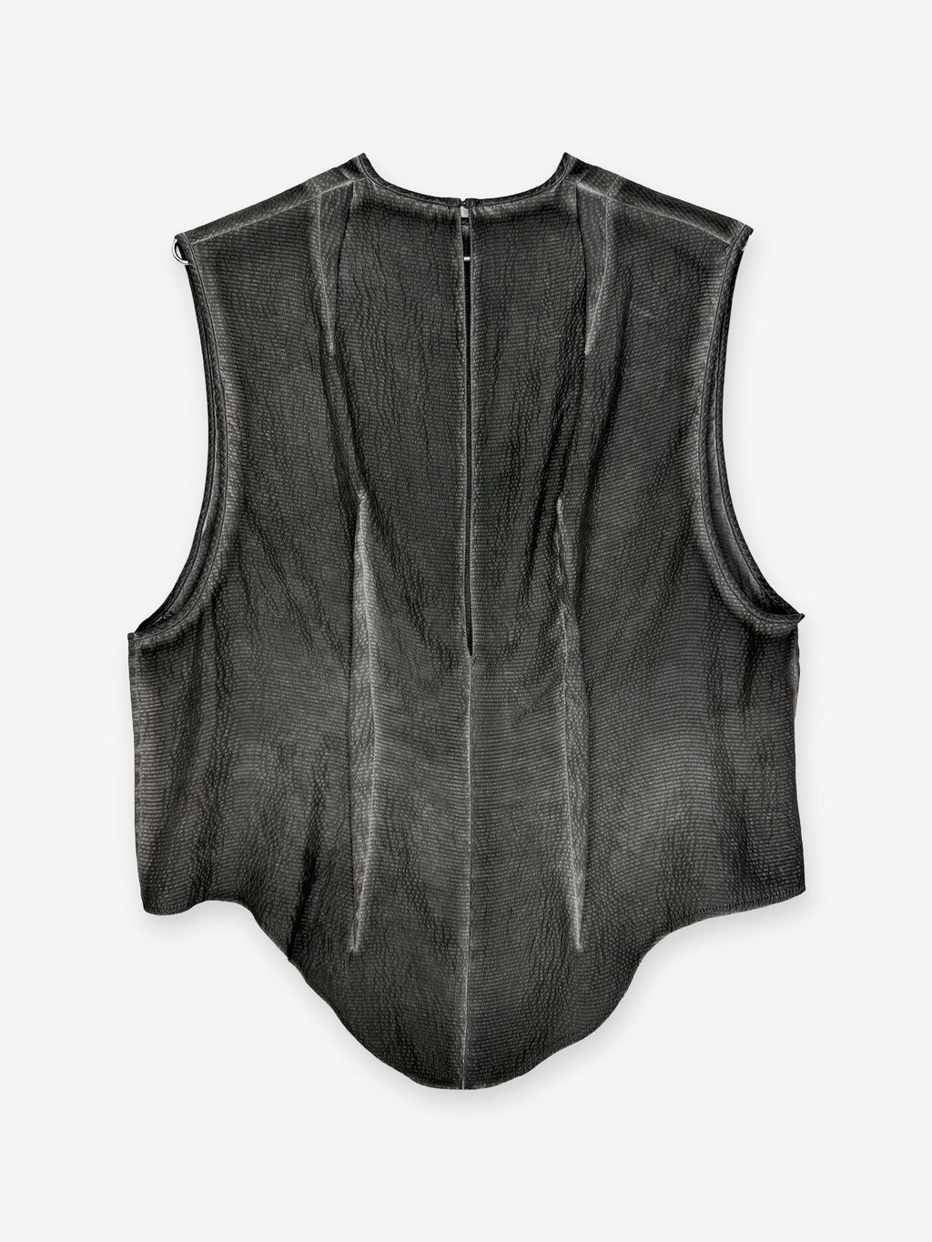 Garment dye silk deconstructed vest