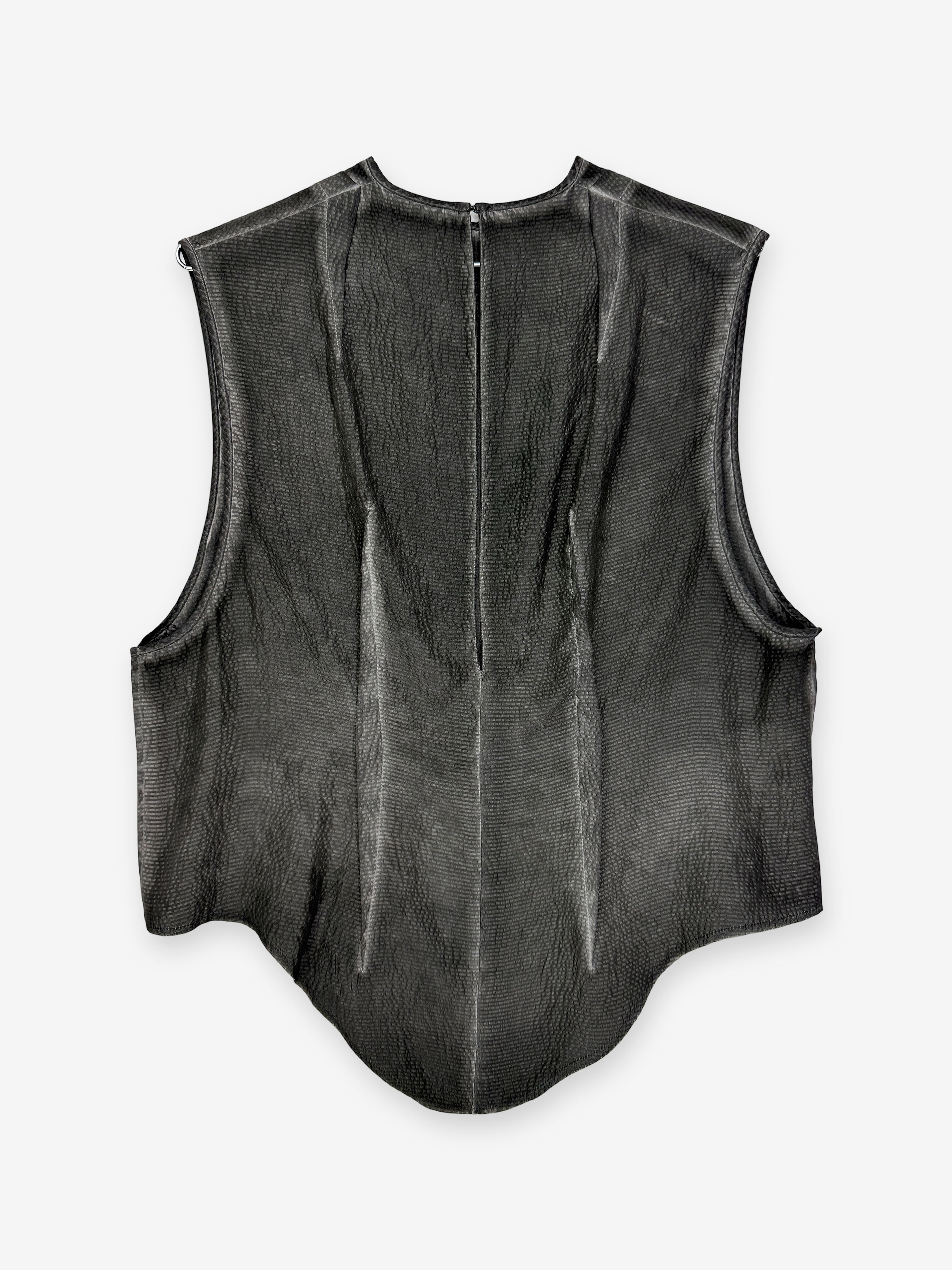 Garment dye silk deconstructed vest