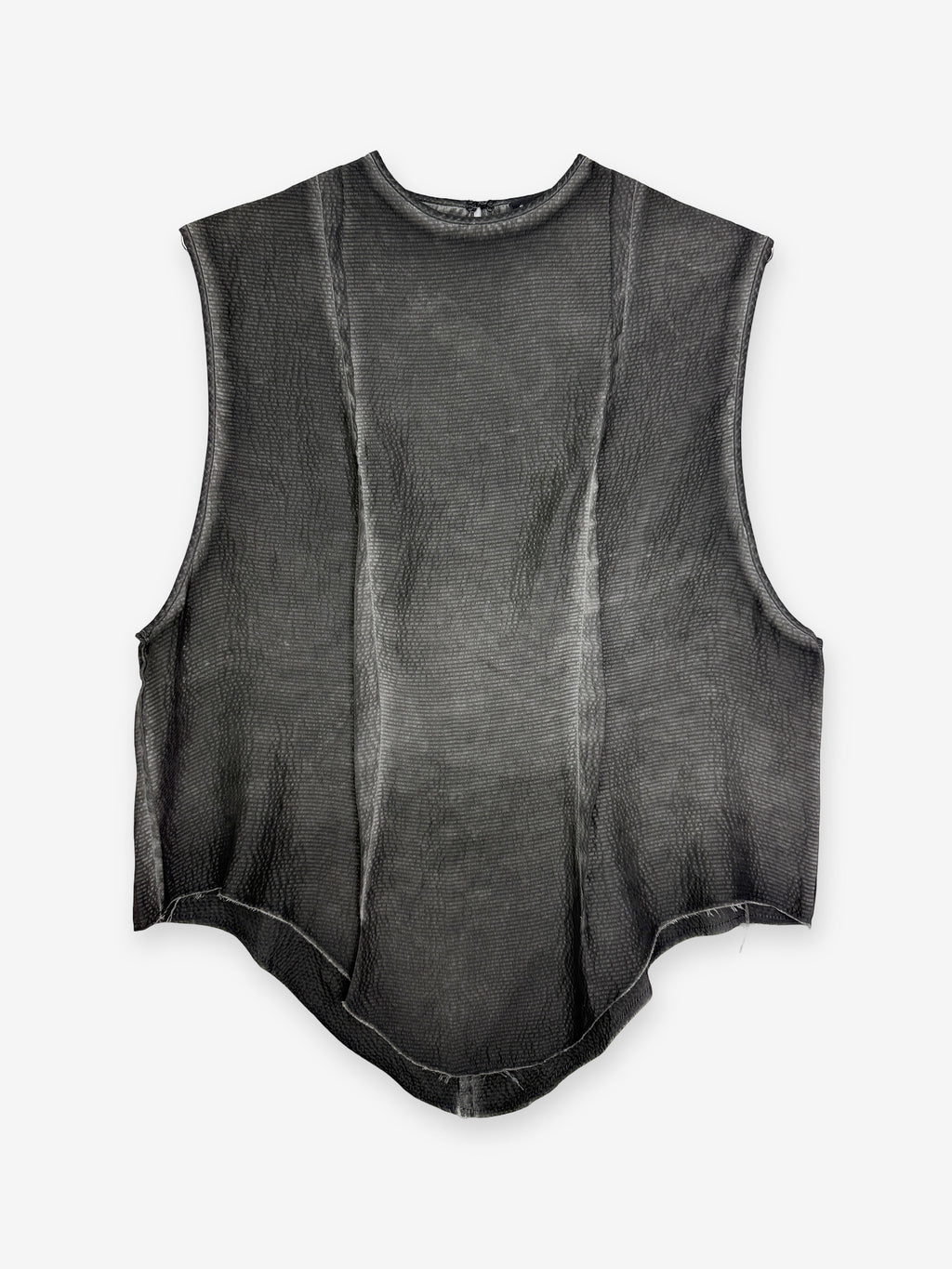 Garment dye silk deconstructed vest