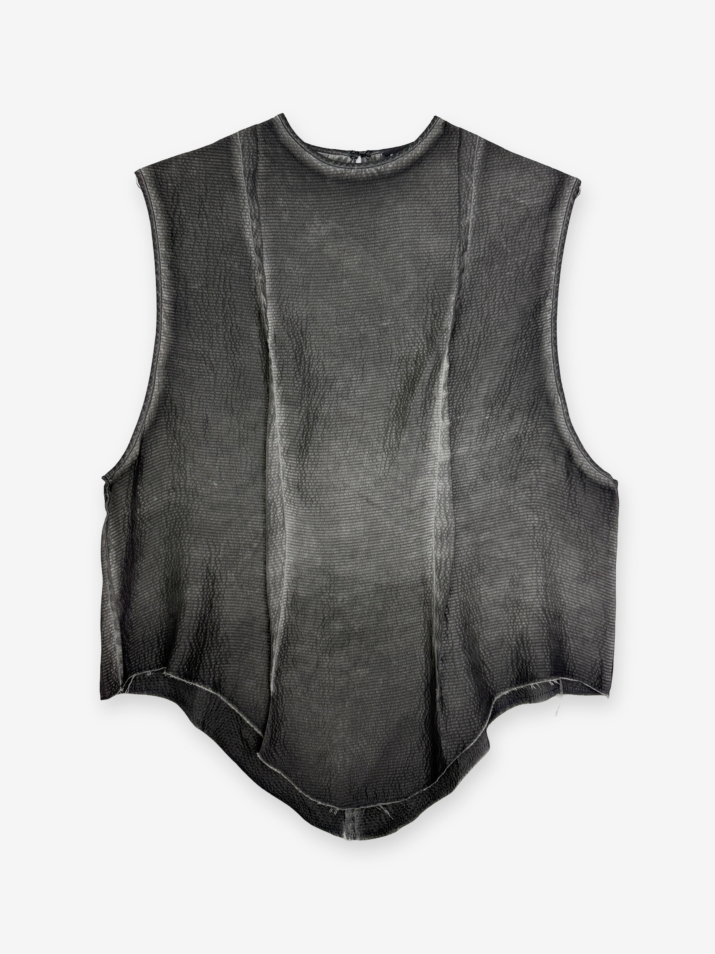 Garment dye silk deconstructed vest