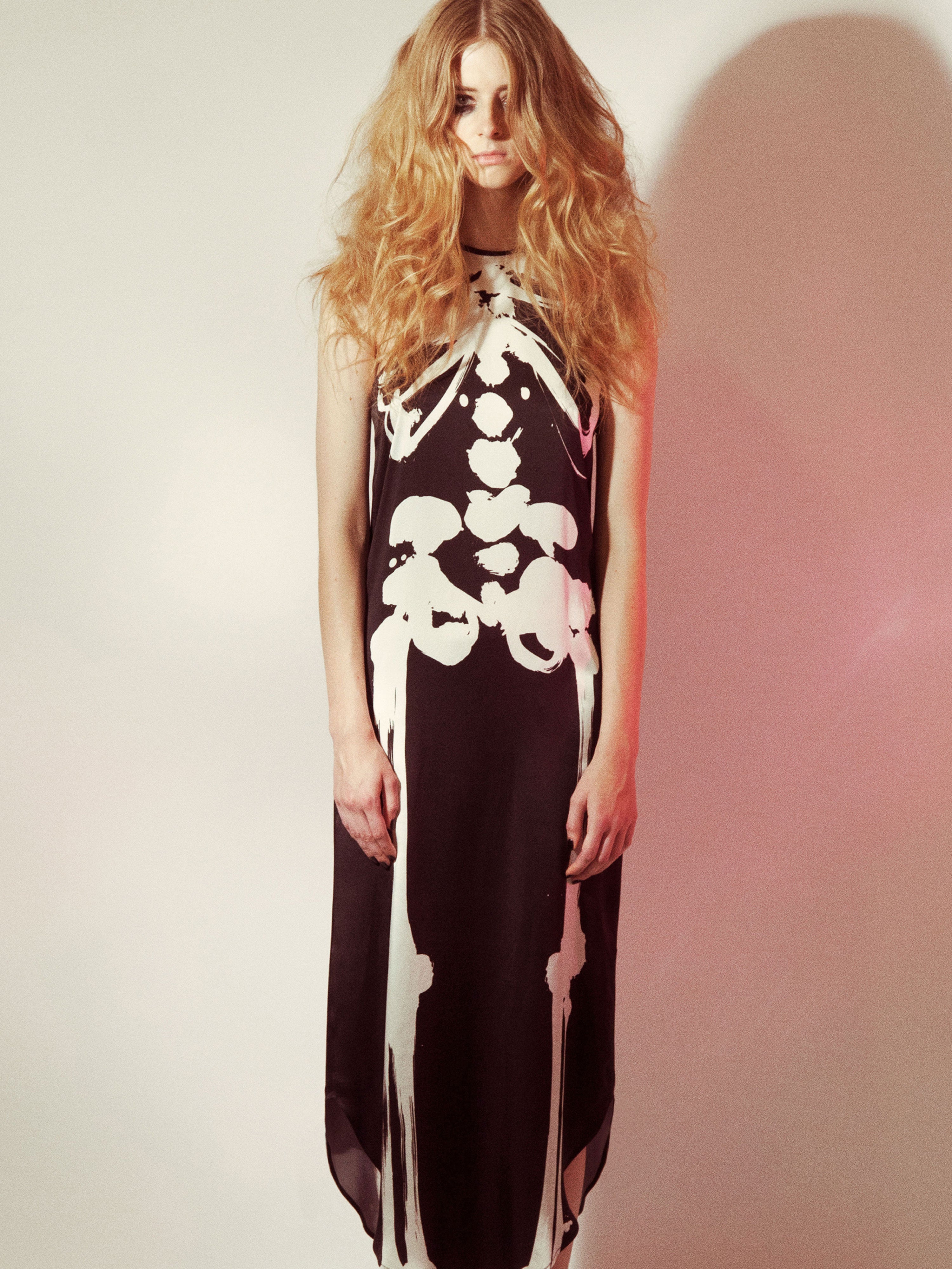 Silk skeleton maxi dress