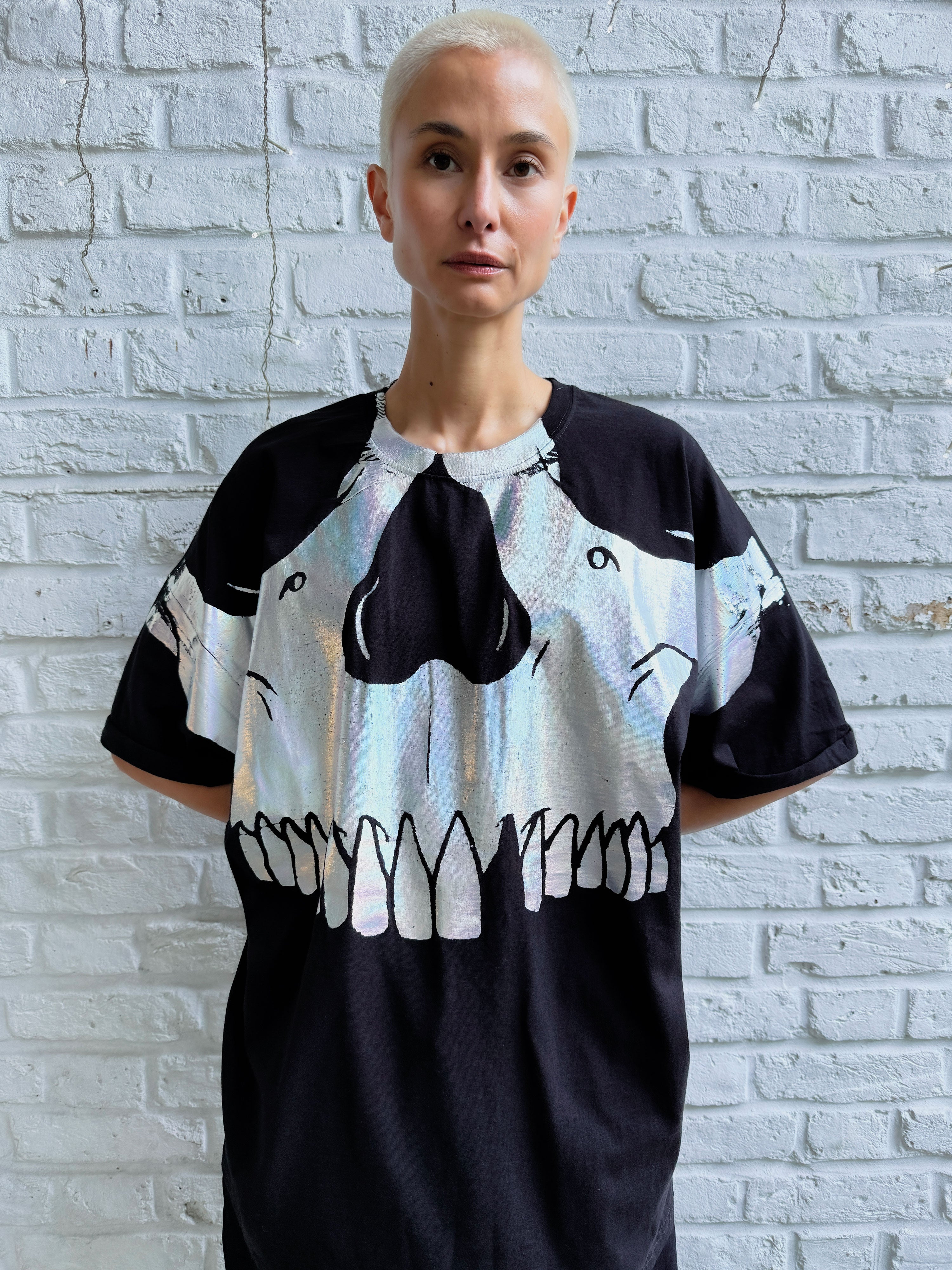 Skull print oversized T-shirt