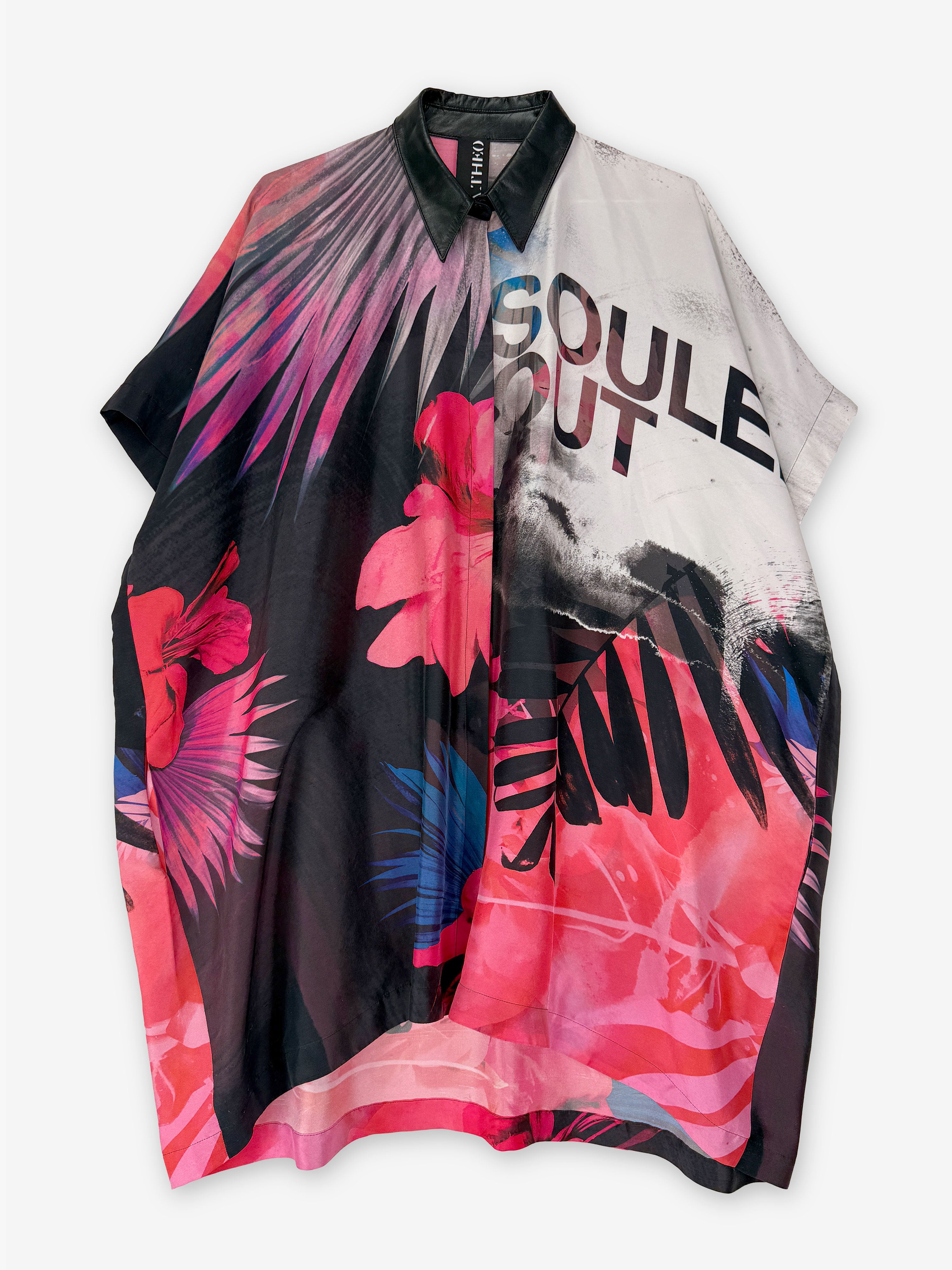 Souled out oversized silk shirt dress