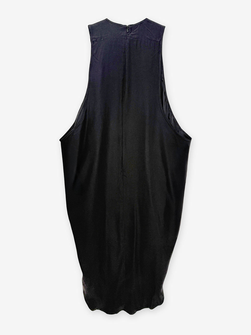 Stencil print silk long line vest