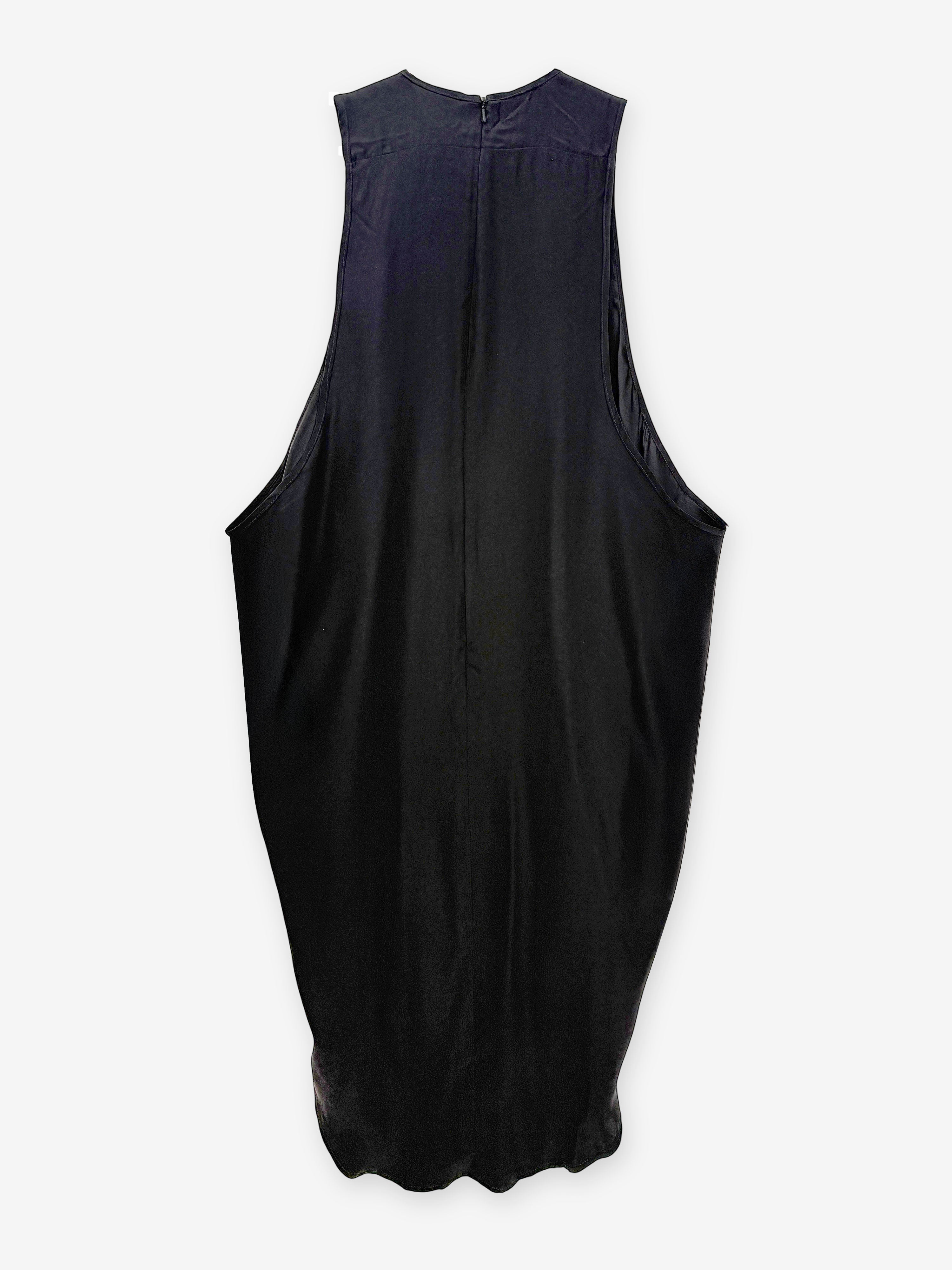 Stencil print silk mini dress