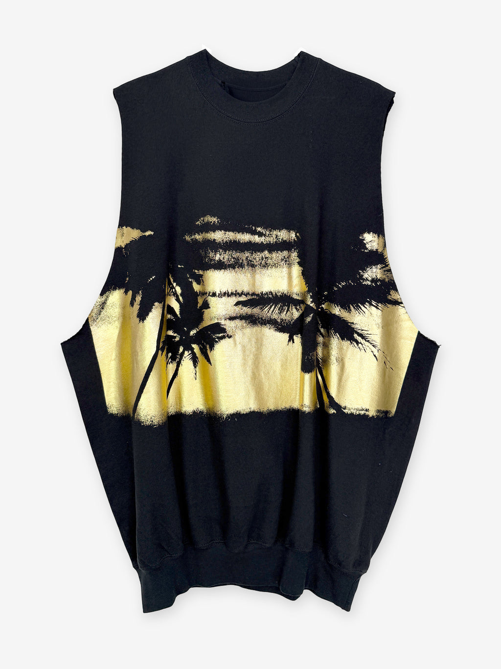 Sunset foil print sleeveless sweat top