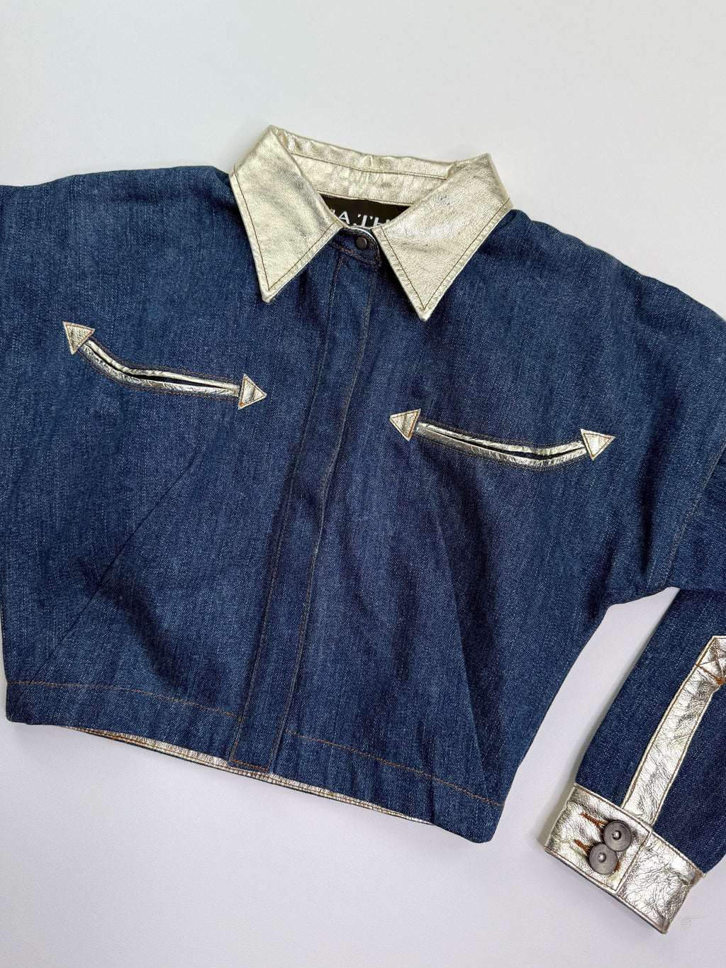 Western cropped denim shirt