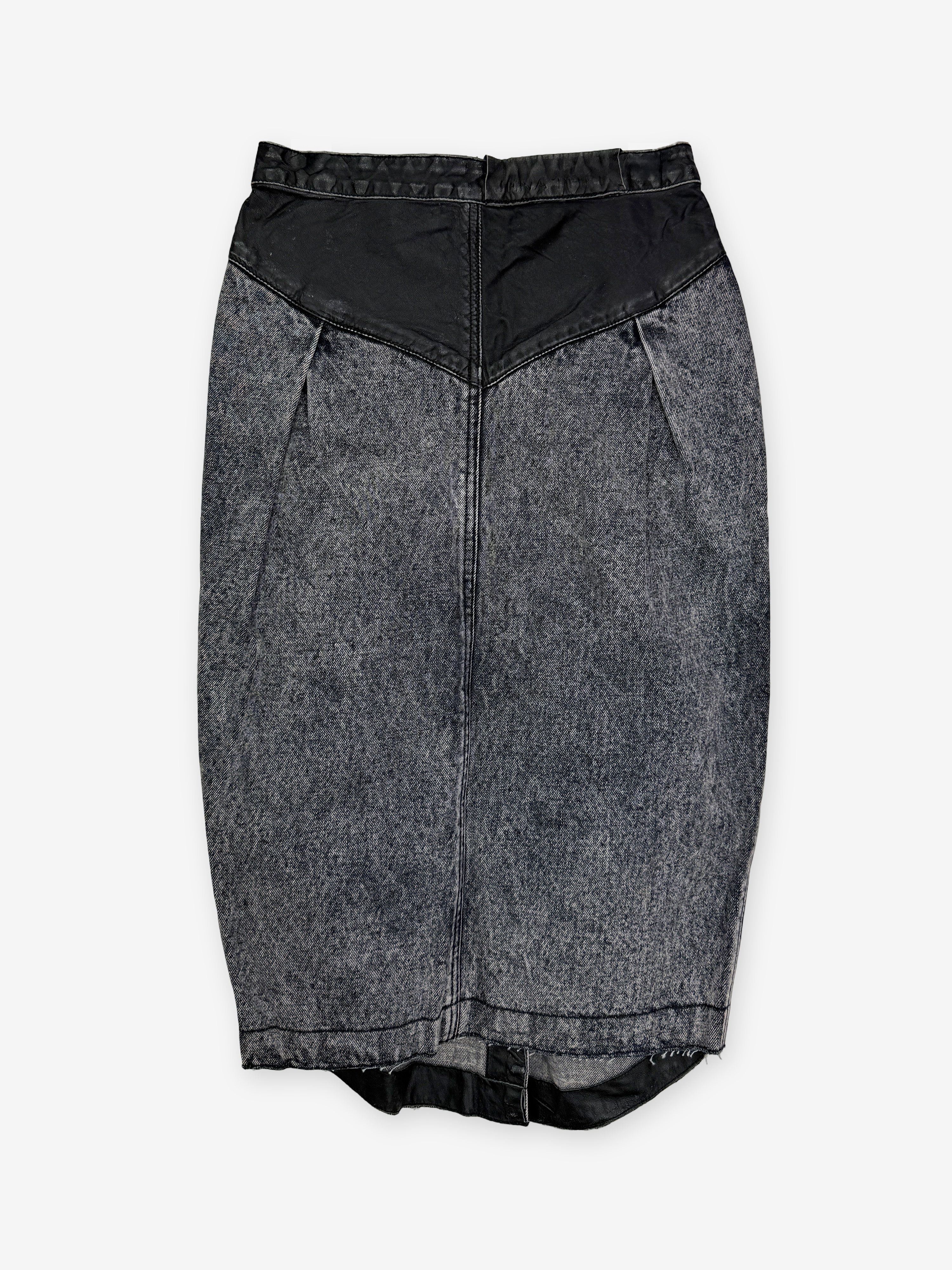 Western yoke denim pencil skirt