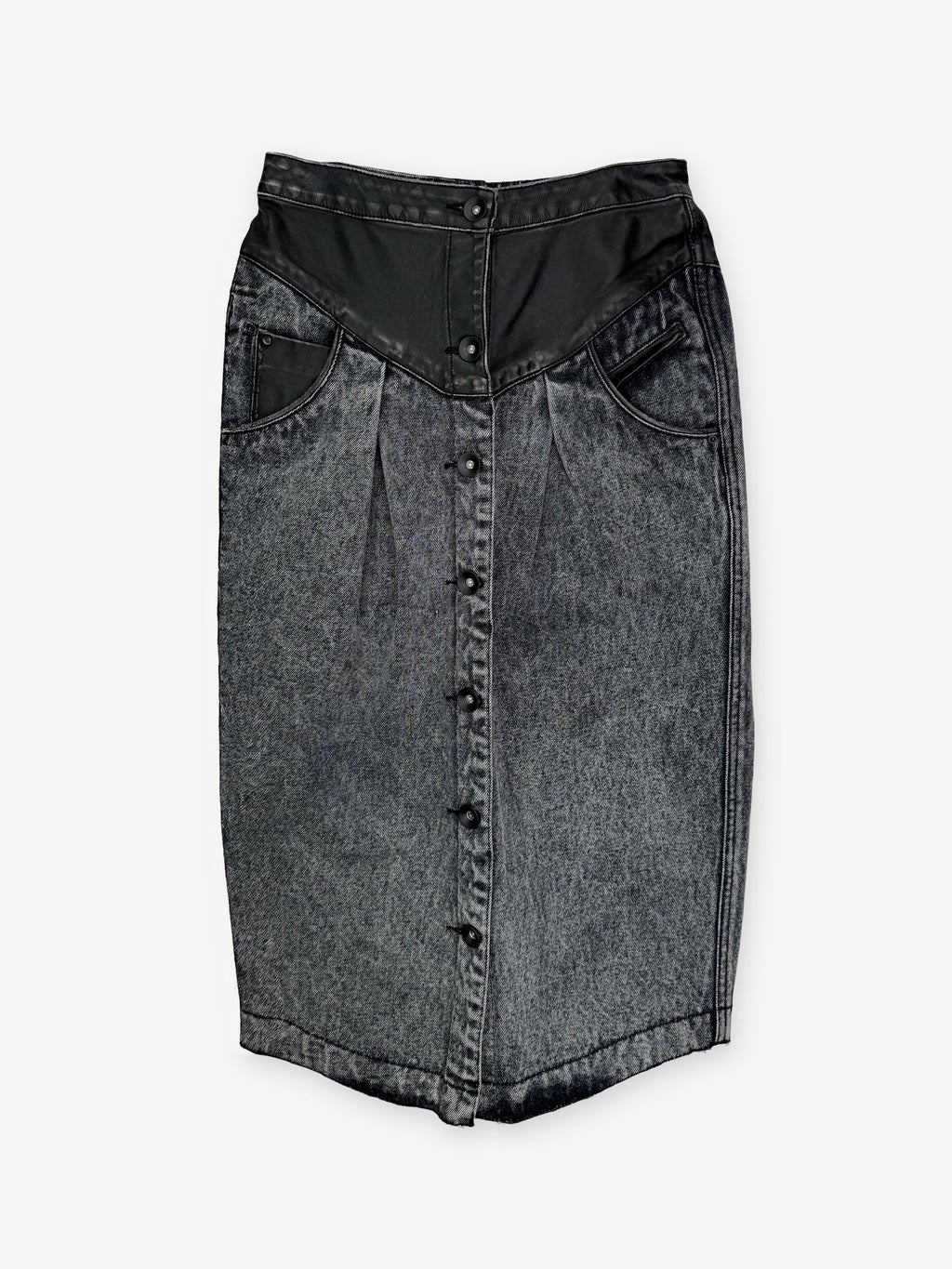 Western yoke denim pencil skirt